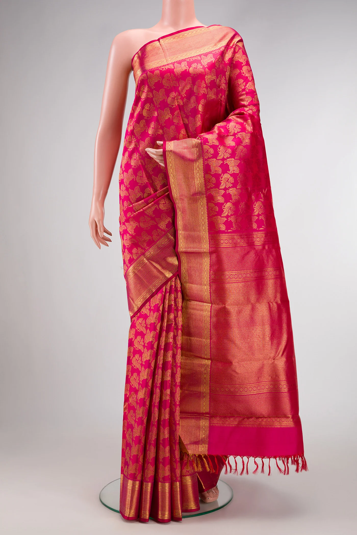 Pink Kanchipuram Silk Saree