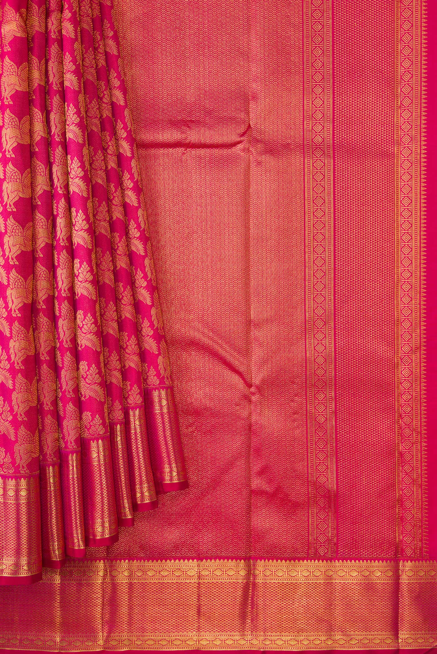 Pink Kanchipuram Silk Saree - Image 4