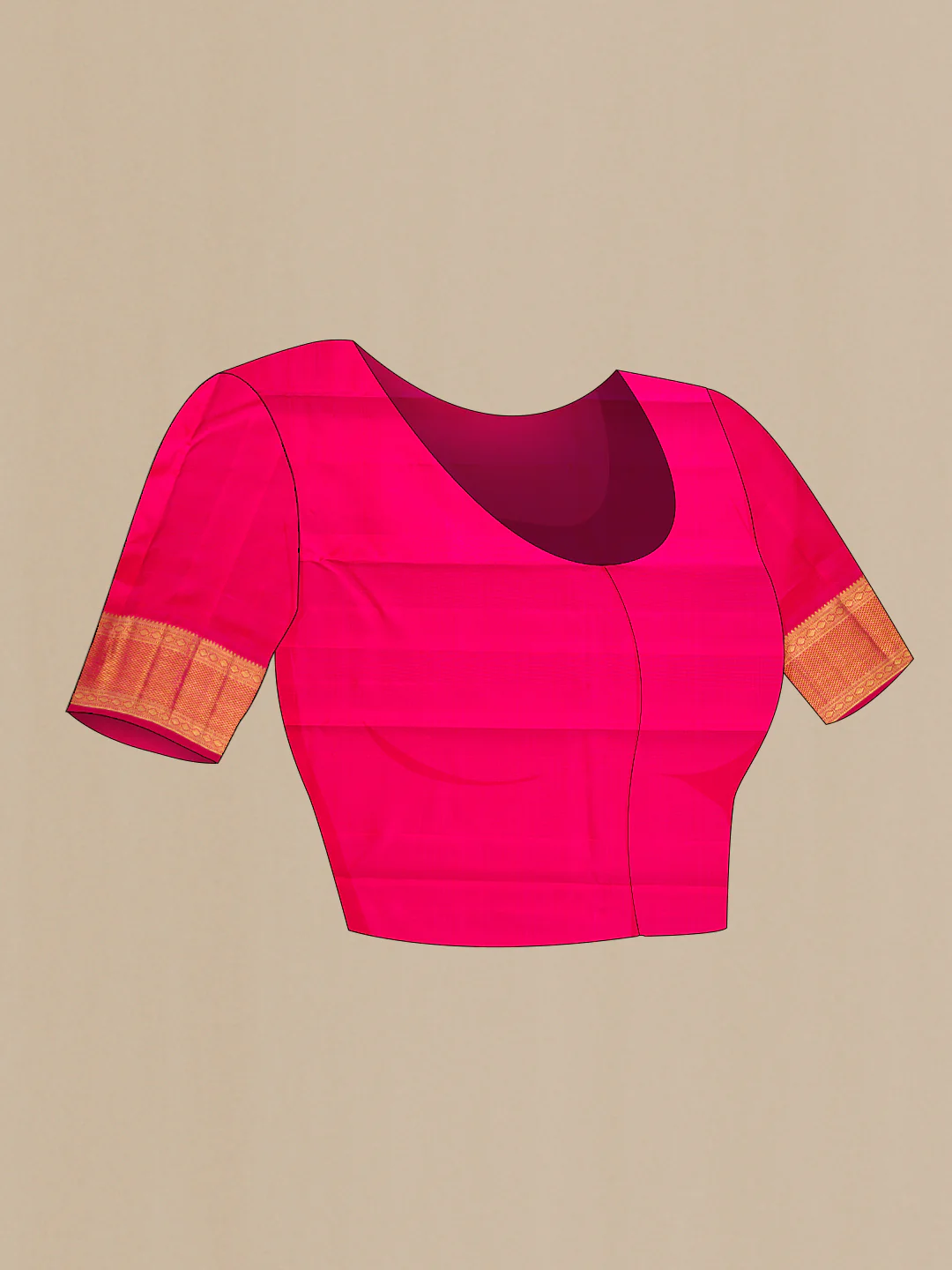 Pink Kanchipuram Silk Saree - Image 5