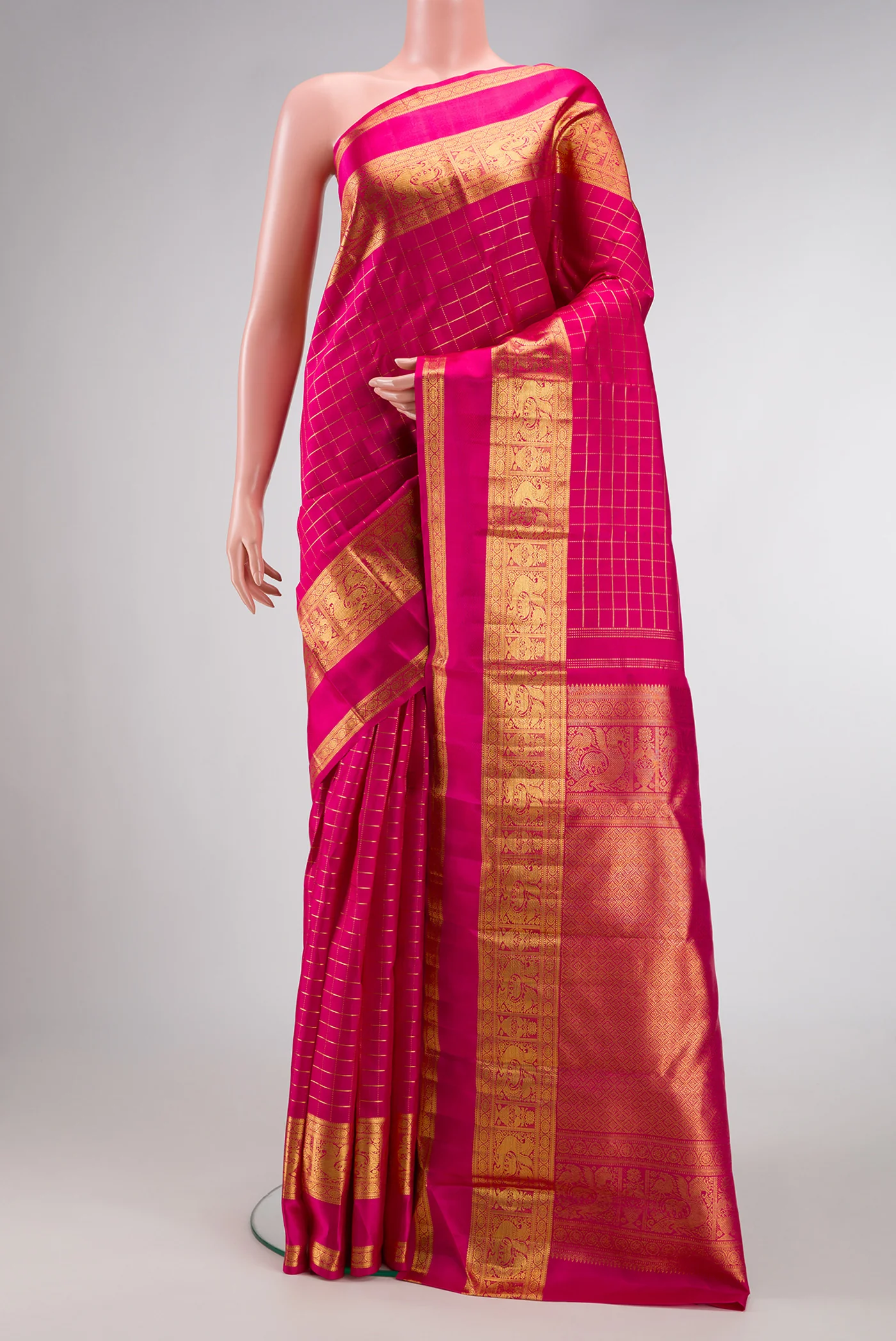 Pink Kanchipuram Silk Saree