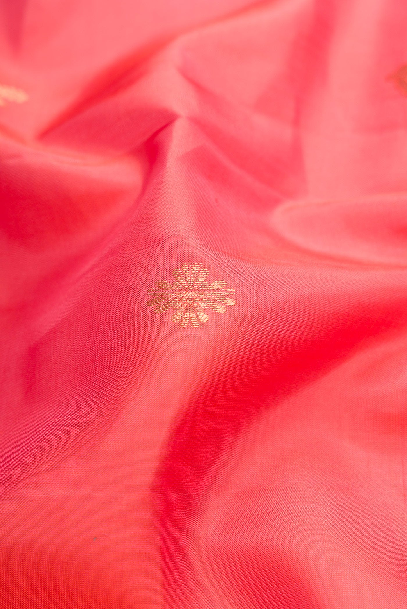 Coral Kanchipuram Silk Saree - Image 2