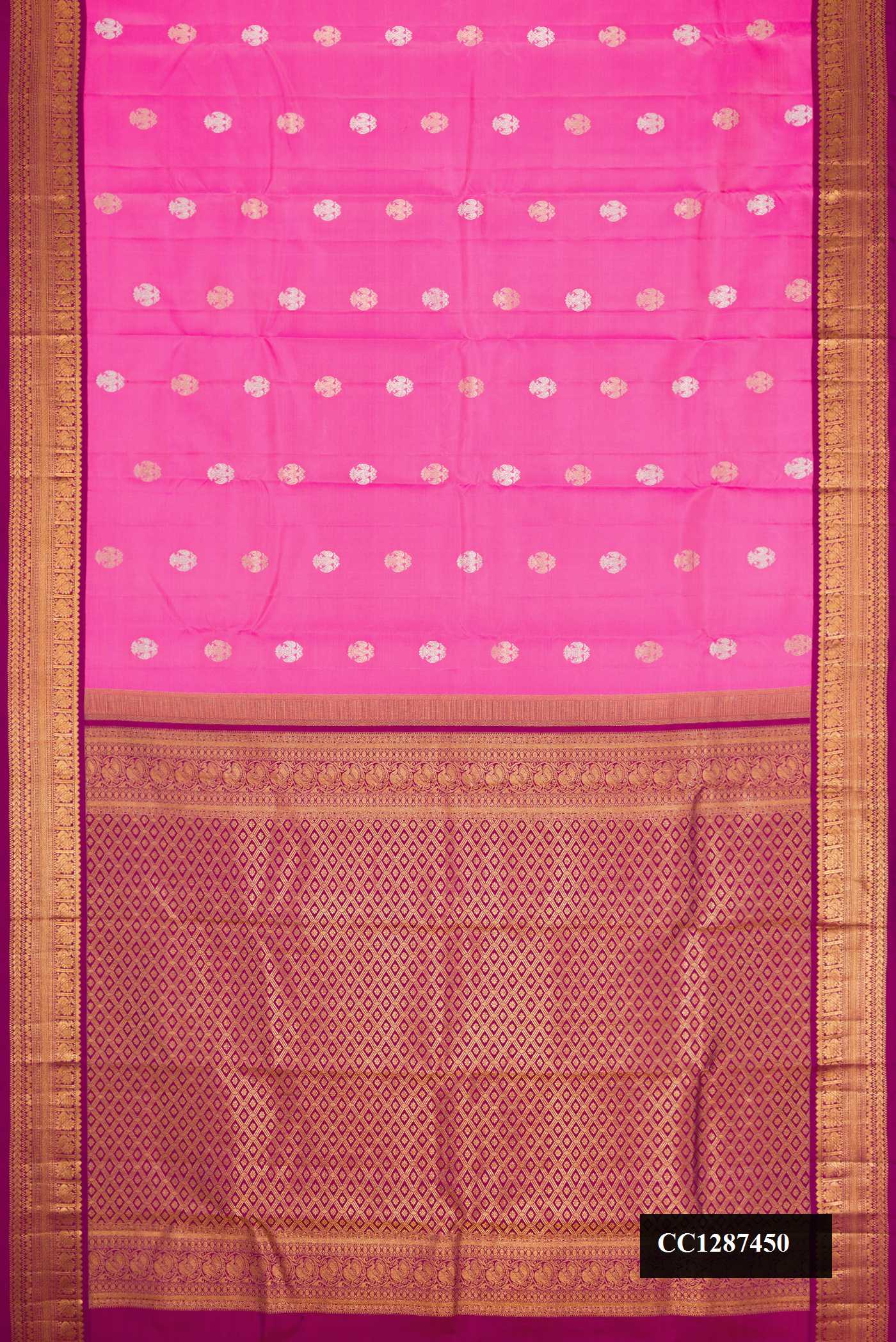 Pink Dual Tone Kanchipuram Silk Saree