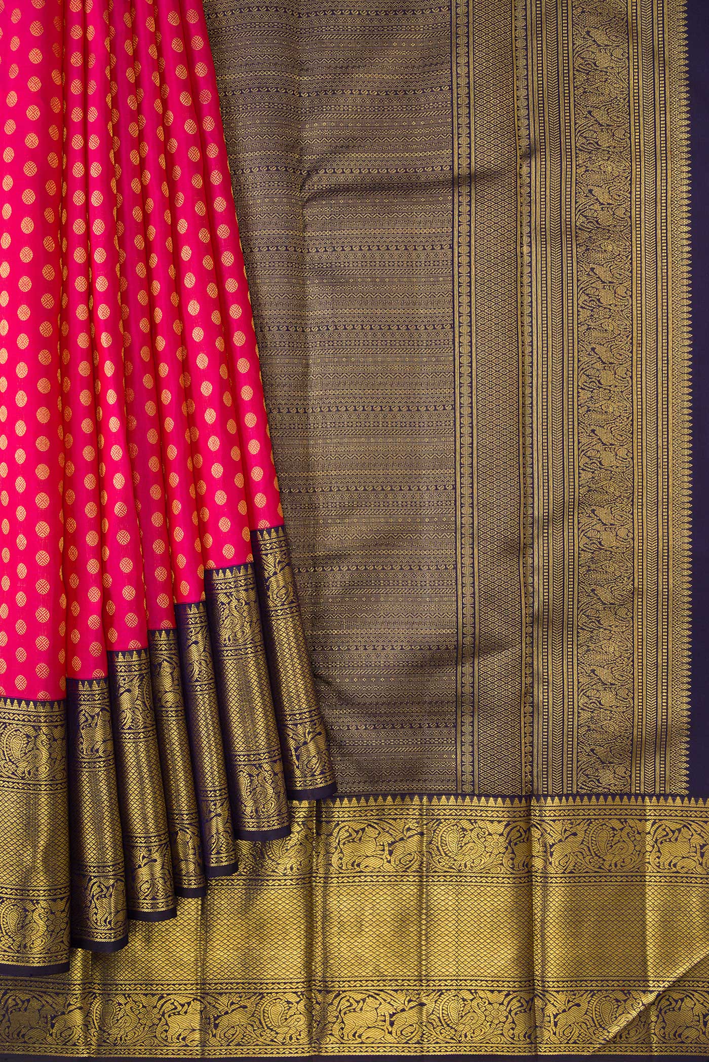Pink Kanchipuram Silk Saree - Image 4