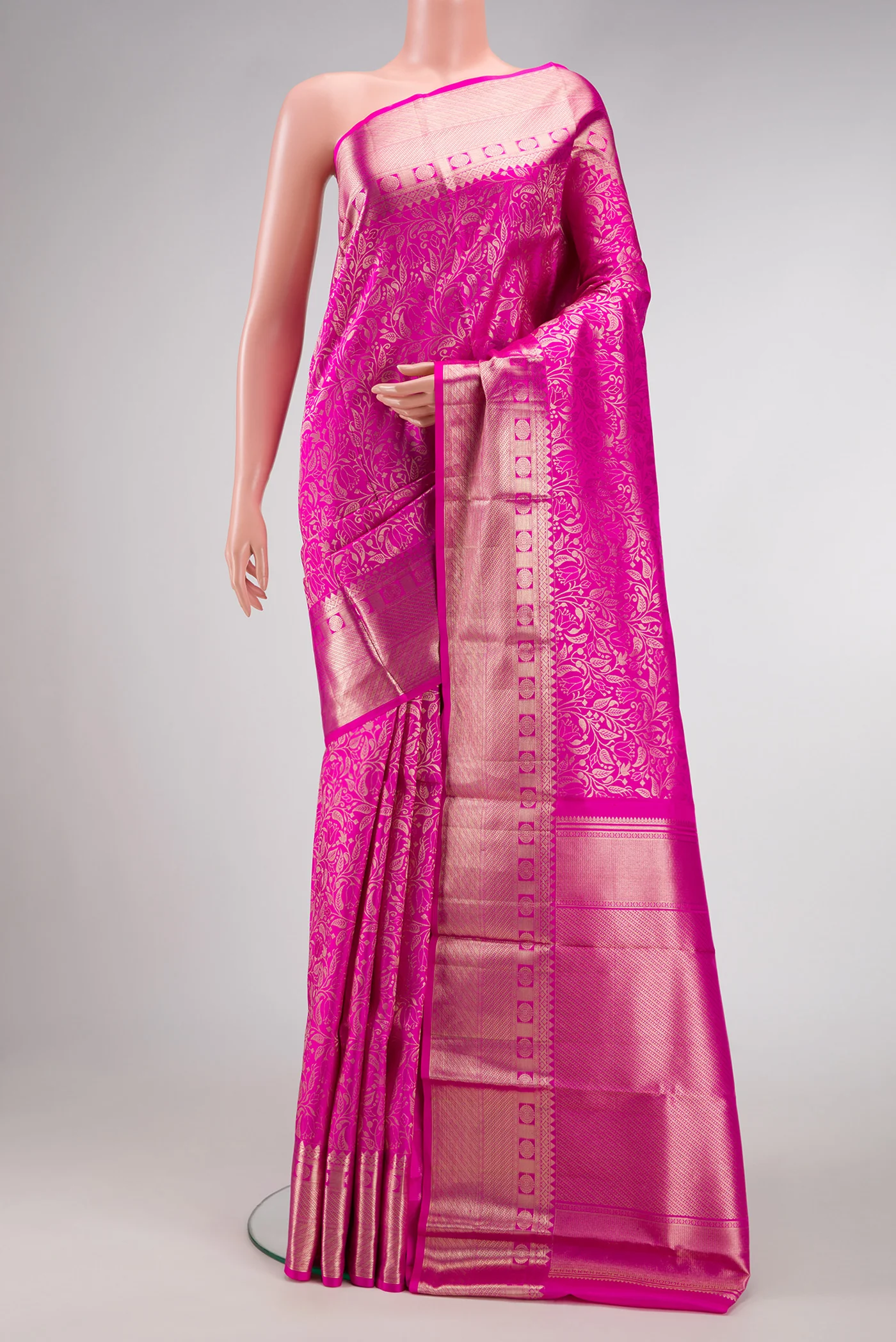 Rani Pink Kanchipuram Silk Saree