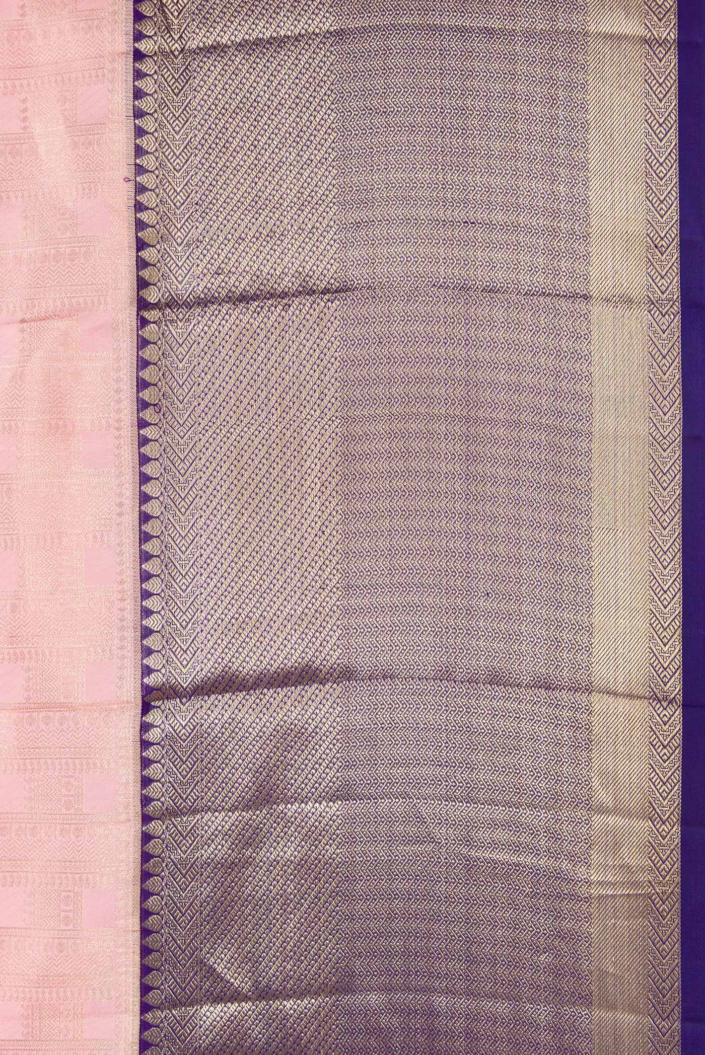 Rose pink Kanchipuram Silk Saree - Image 3