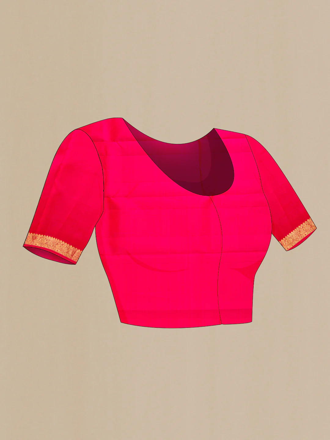 Pink Kanchipuram Silk Saree - Image 5