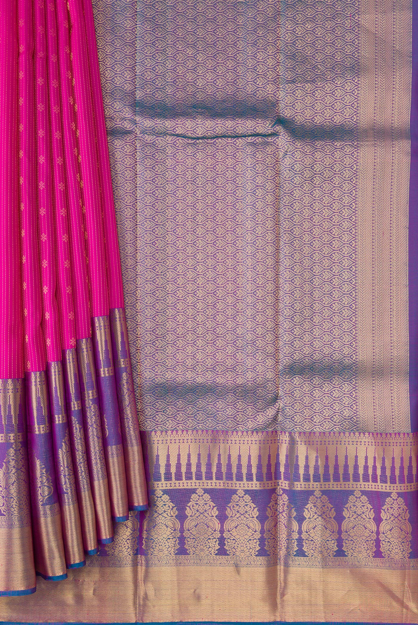 Pink Kanchipuram Silk Saree - Image 4
