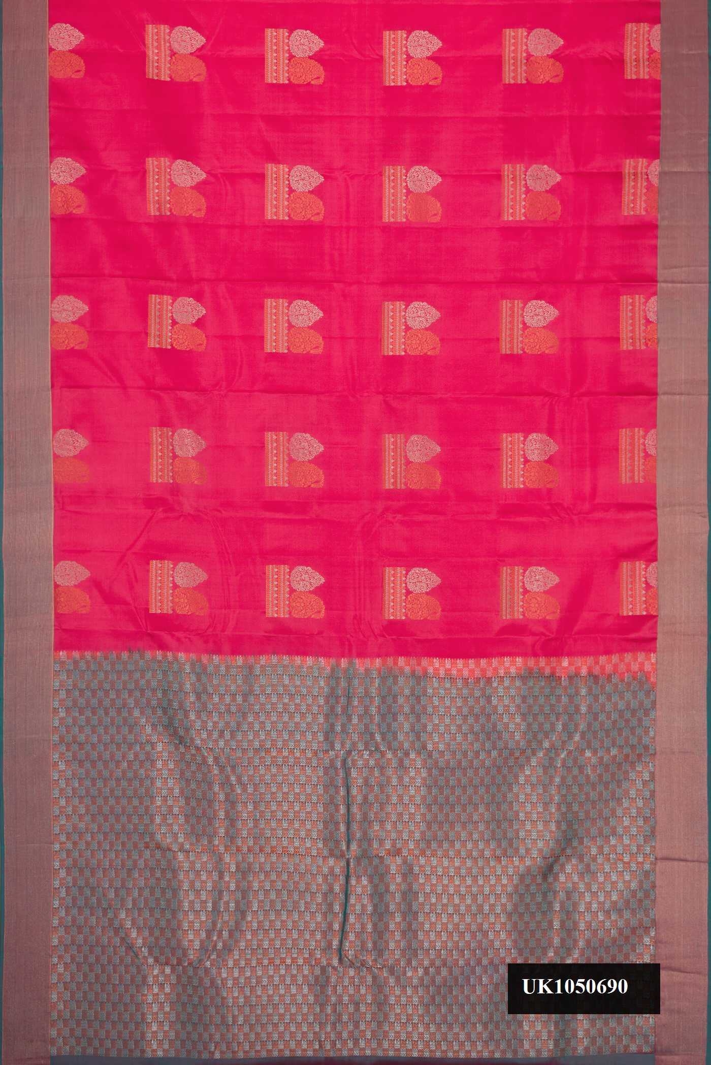 Pink Dual Tone Kanchipuram Silk Saree