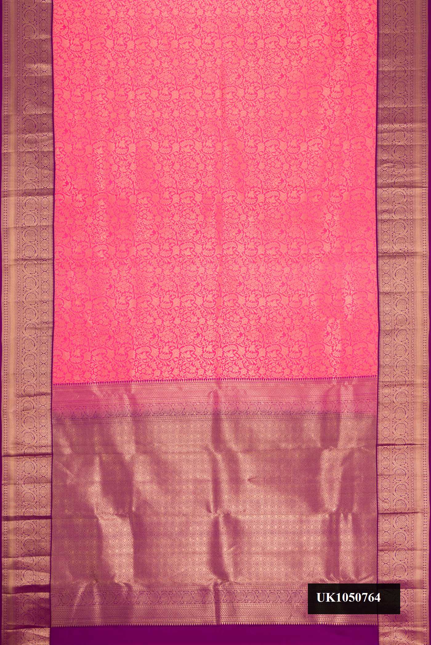 Pink Dual Tone Kanchipuram Silk Saree