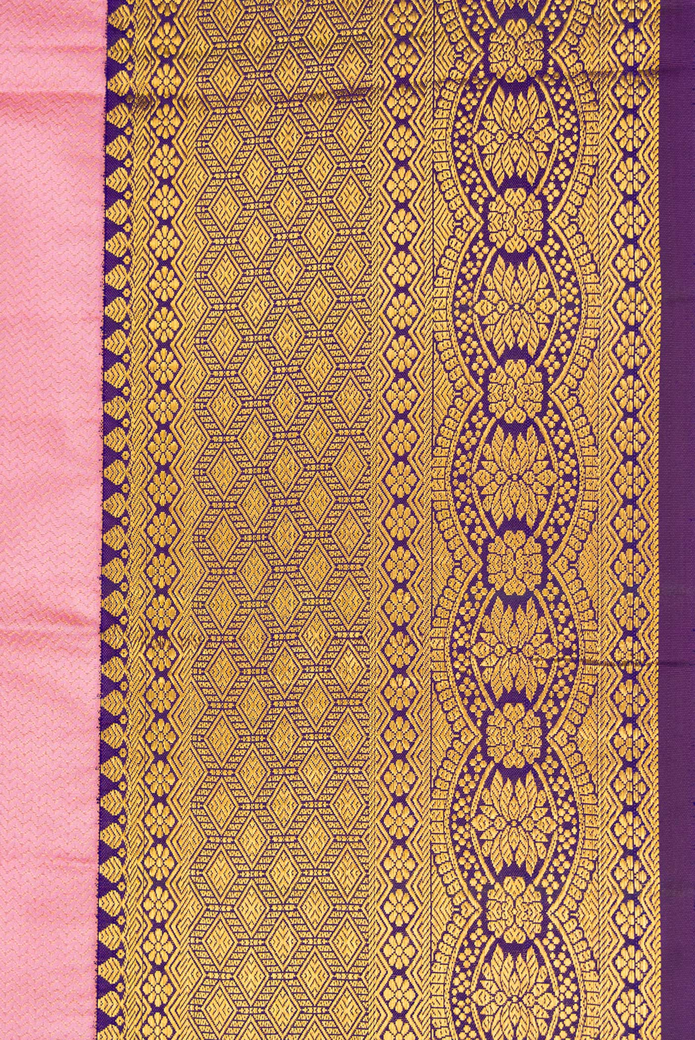 Rose pink Kanchipuram Silk Saree - Image 3