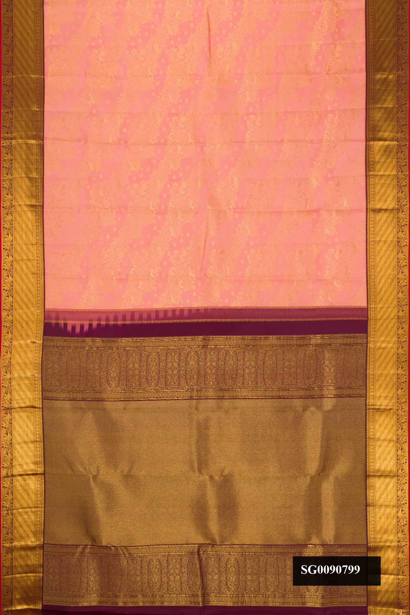 Pink Dual Tone Kanchipuram Silk Saree