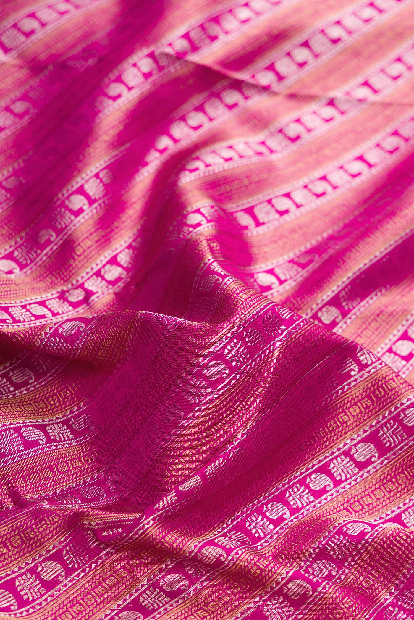 Pink Dual Tone Kanchipuram Silk Saree - Image 2