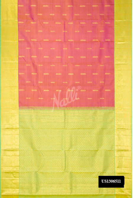 Pink Dual Tone Kanchipuram Silk Saree