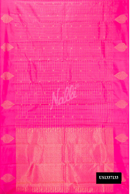 Pink Dual Tone Kanchipuram Silk Saree