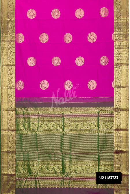 Pink Dual Tone Kanchipuram Silk Saree