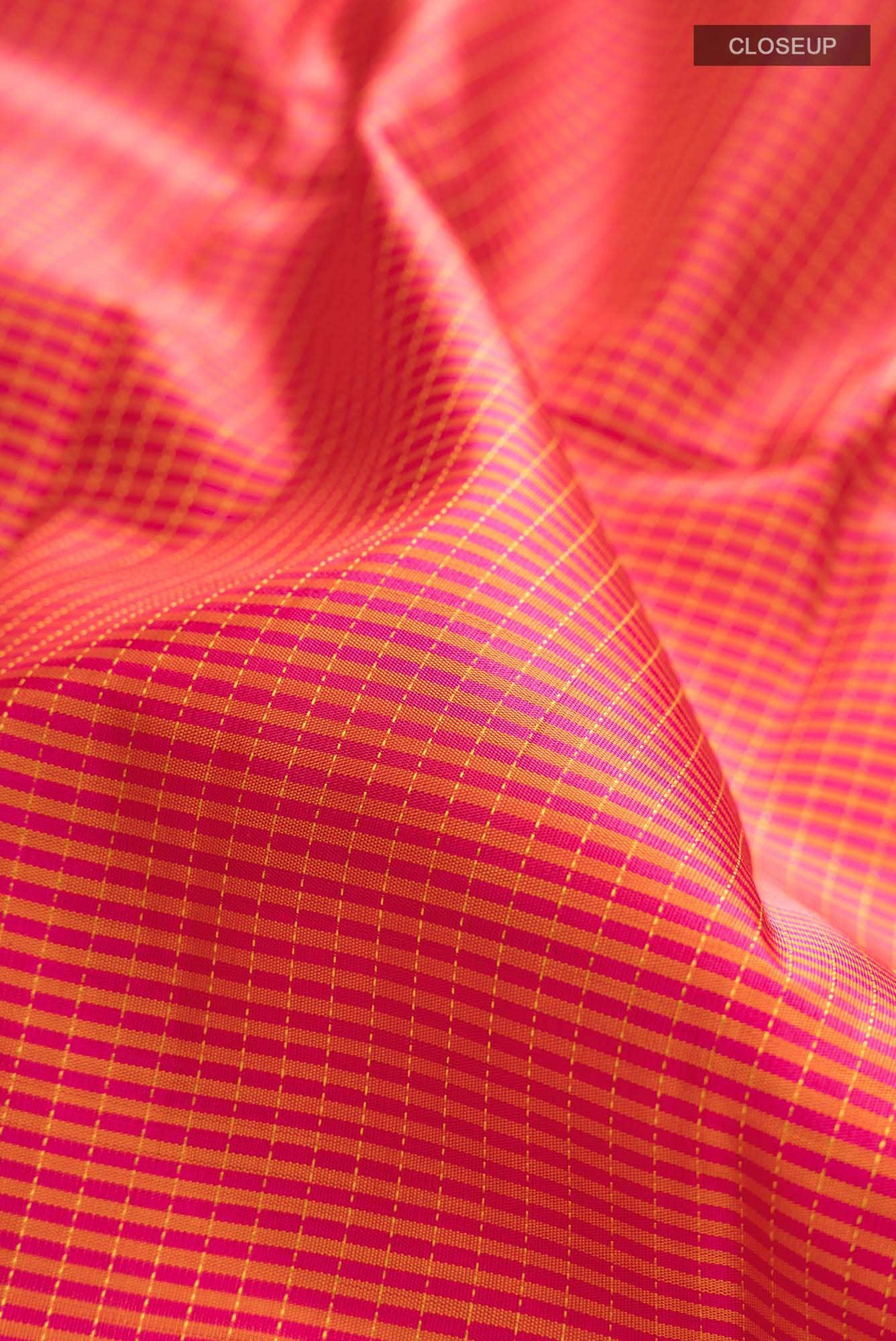 Pink Dual Tone Kanjivaram Silk Saree - Image 3