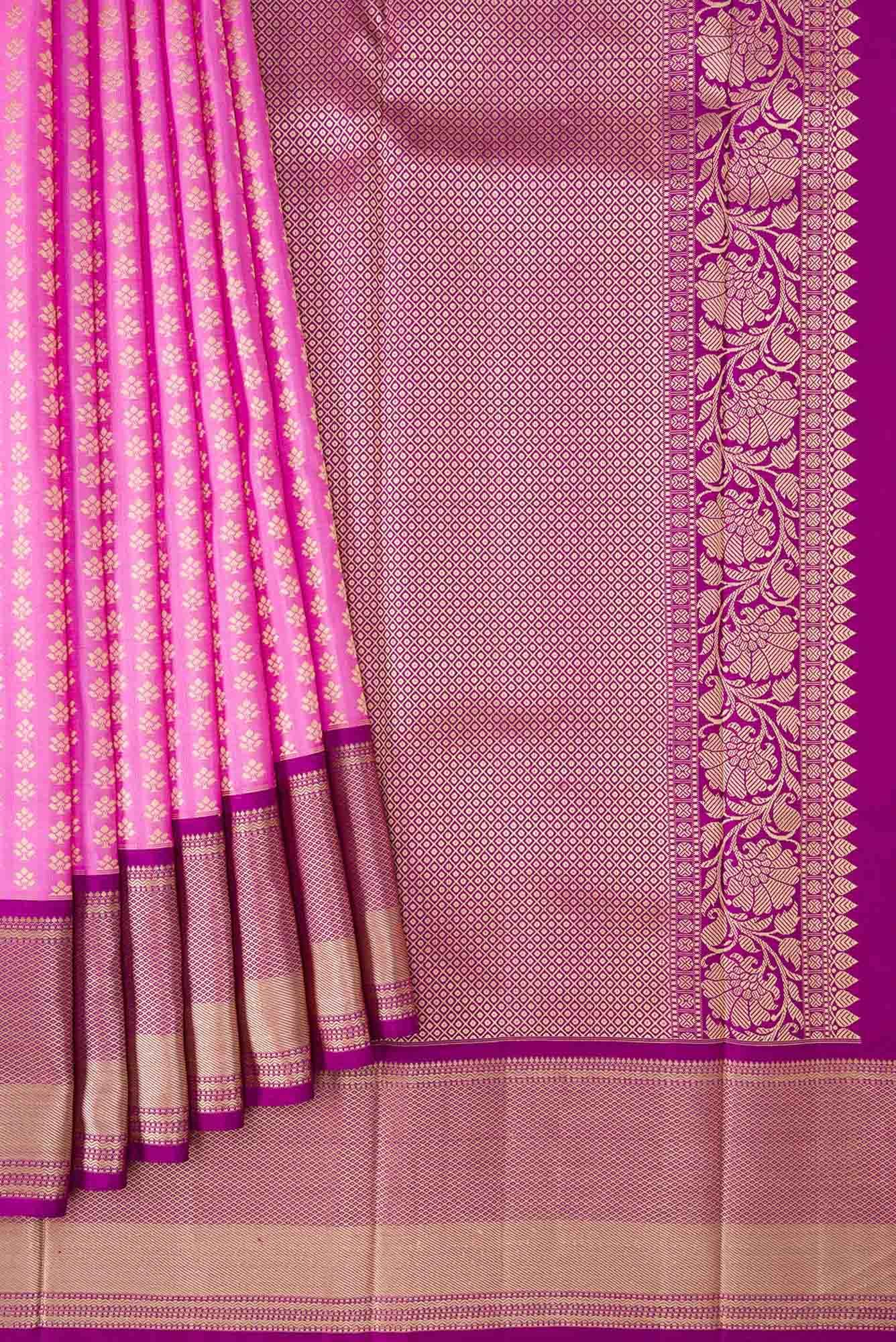 Pink Dual Tone Kanchipuram Silk Saree - Image 2