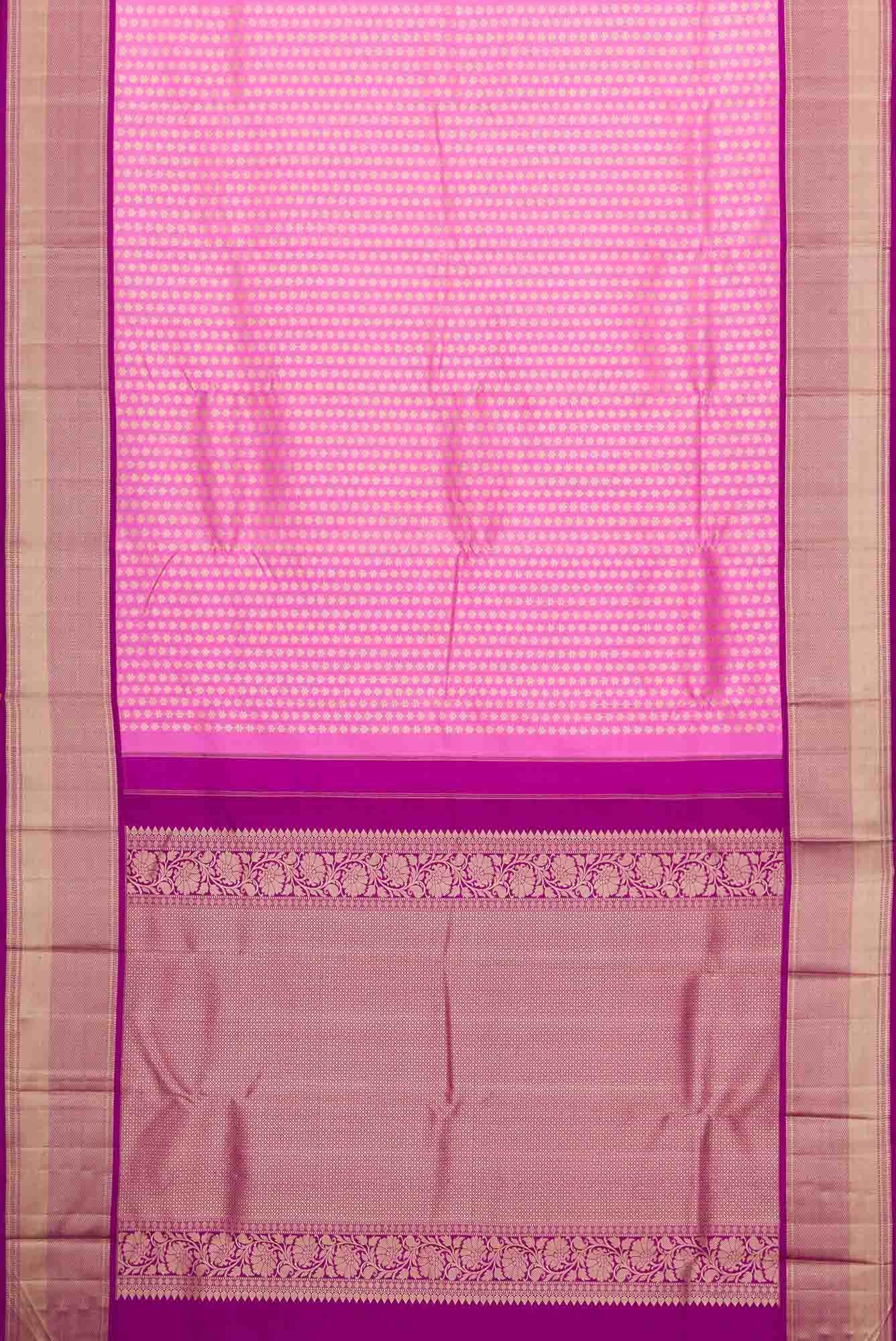 Pink Dual Tone Kanchipuram Silk Saree - Image 4