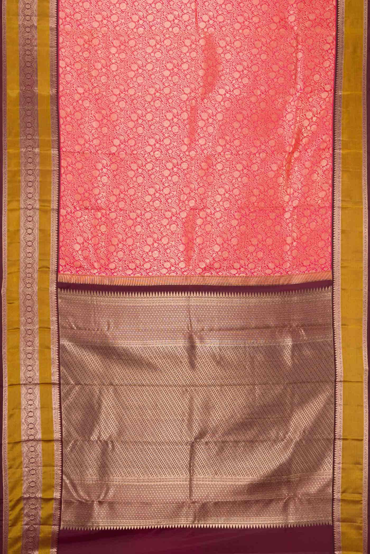 Pink Dual Tone Kanchipuram Silk Saree - Image 4