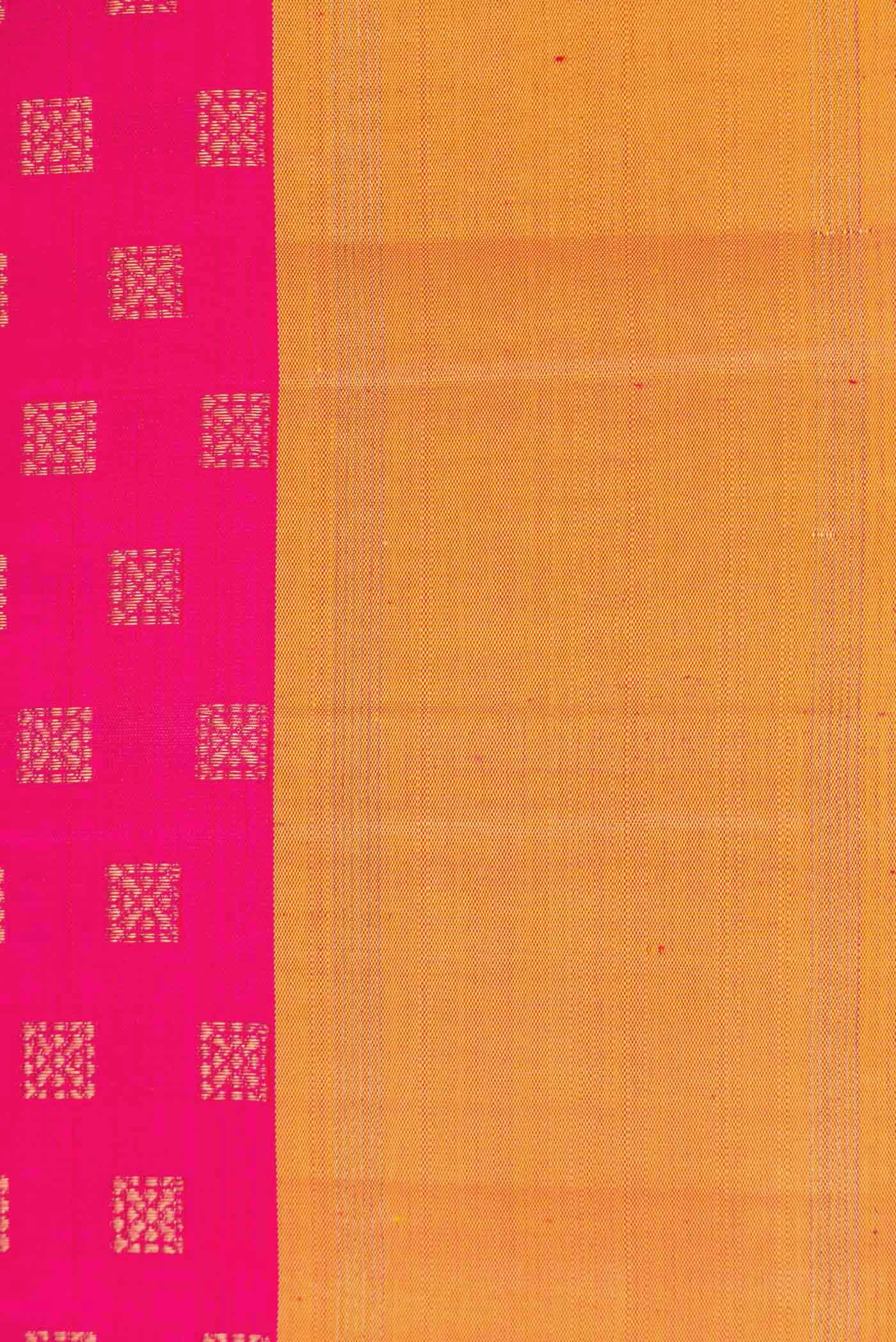 Pure Silk Pure Zari Pink Dual Tone Kanchipuram Saree - Image 6