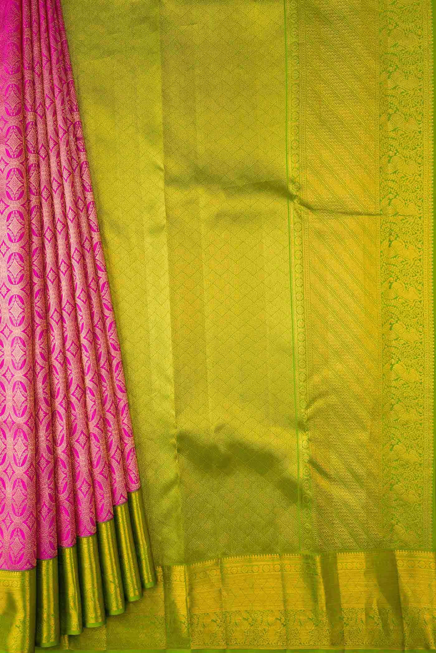 Pink Dual Tone Kanchipuram Silk Saree - Image 2