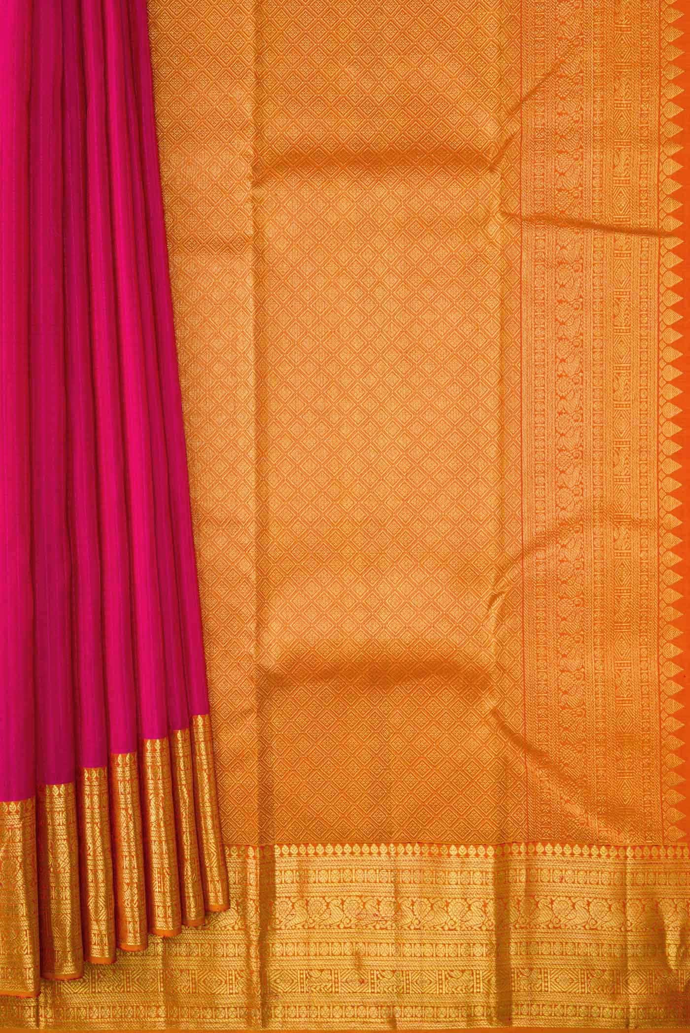 Pink Dual Tone Kanchipuram Silk Saree - Image 2
