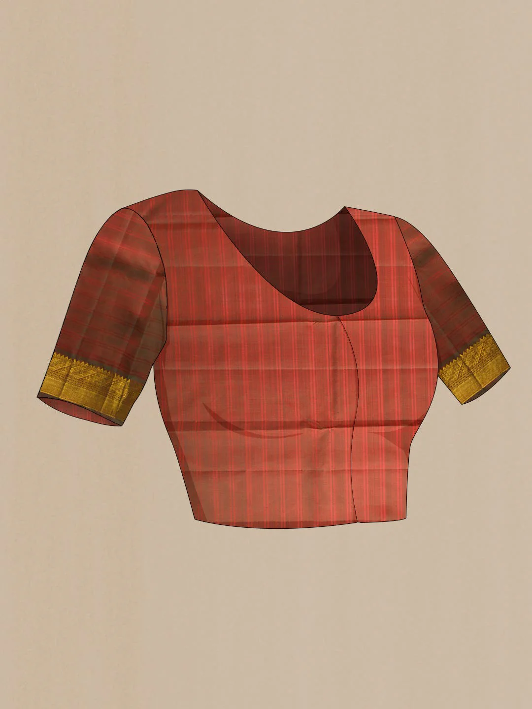 Pure Silk Pure Zari Pink Dual Tone Kanchipuram Saree - Image 6