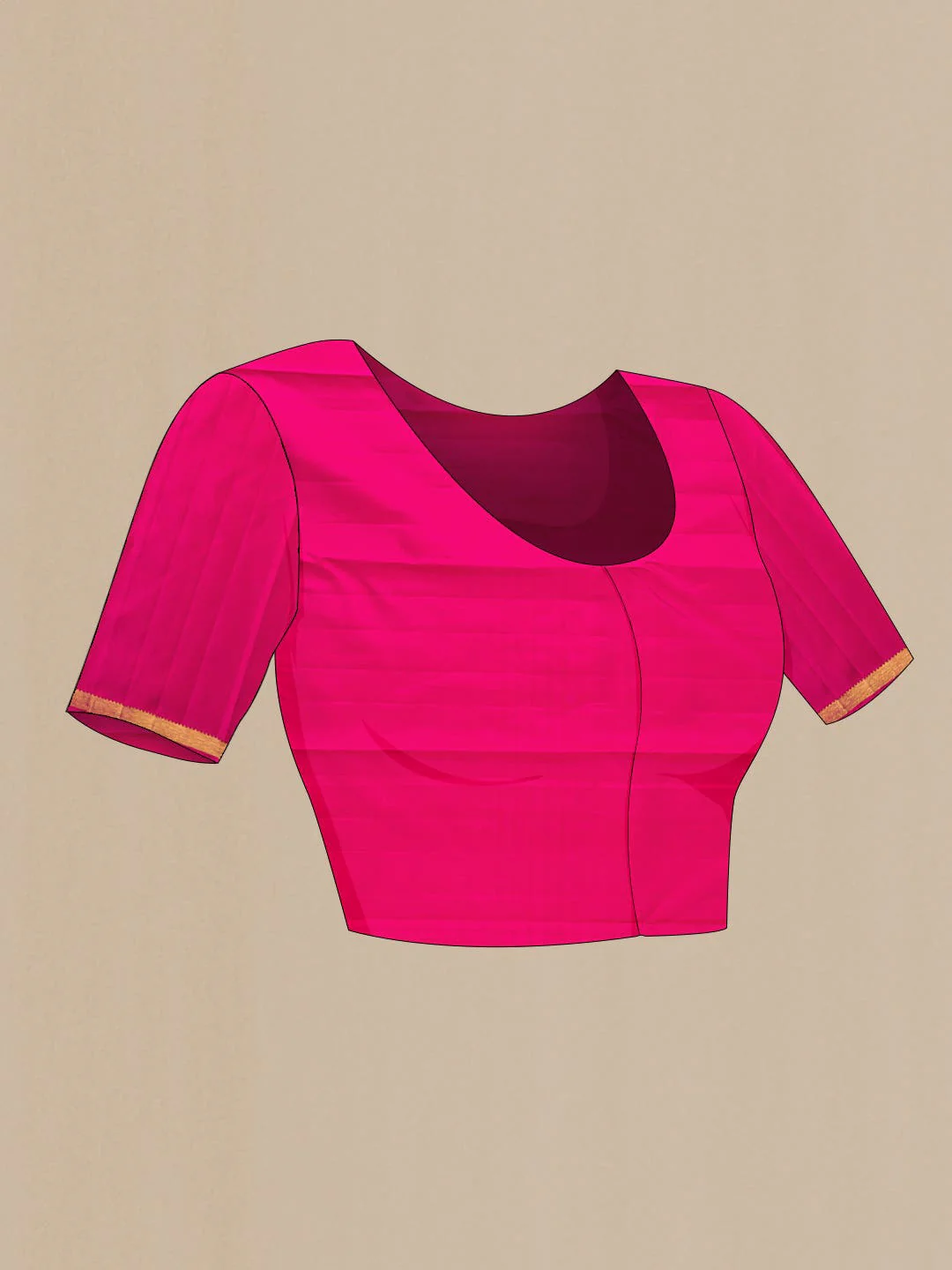 Pure Silk Pure Zari Pink Dual Tone Kanchipuram Saree - Image 7