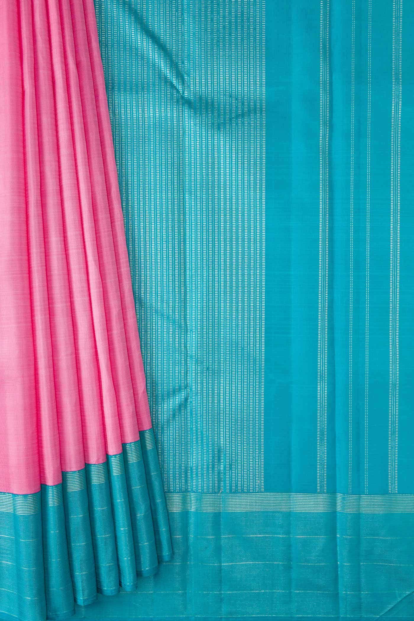 Pink Dual Tone Kanjivaram Silk Saree - Image 2