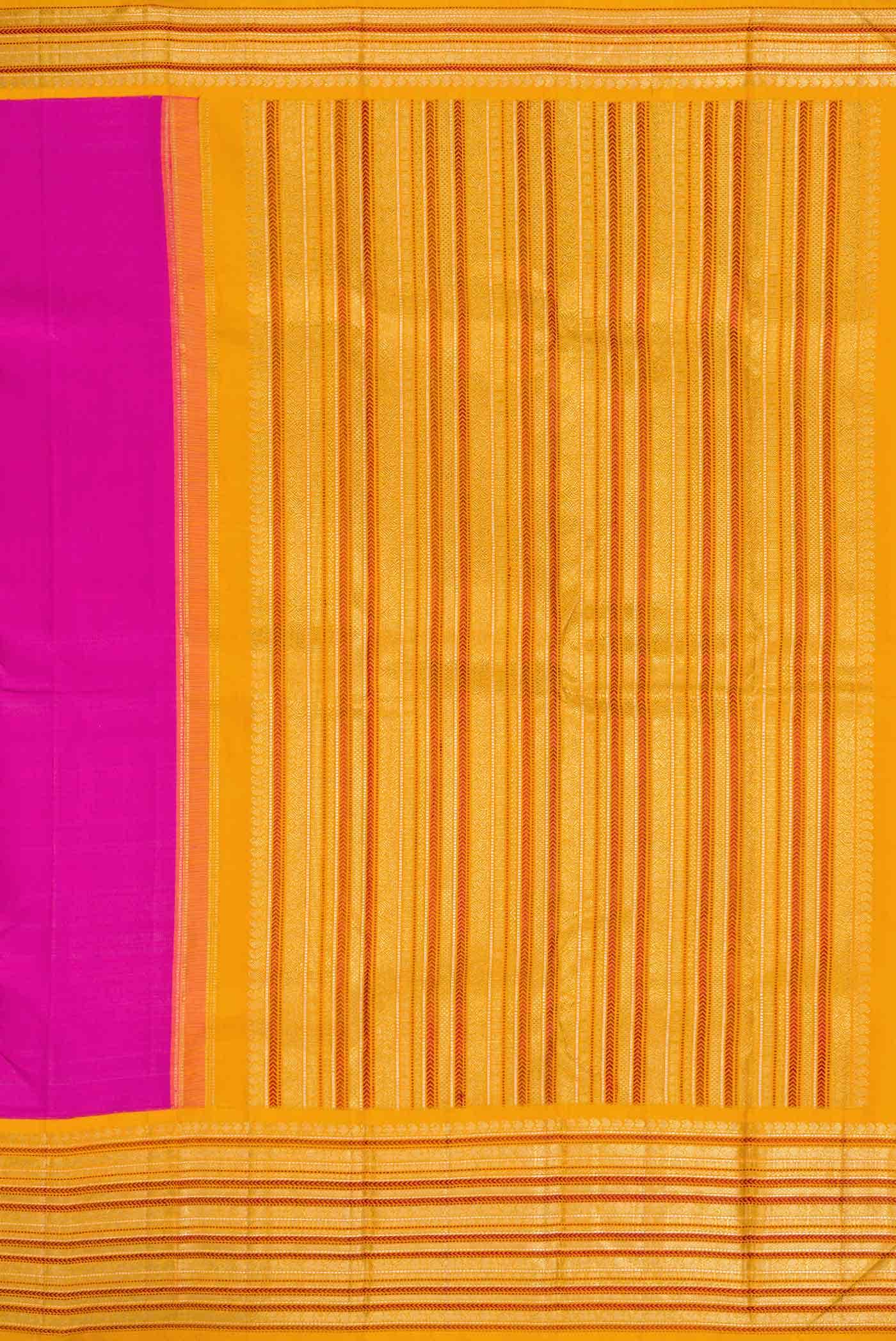 Pure Silk Pure Zari Pink Dual Tone Kanchipuram Saree - Image 5