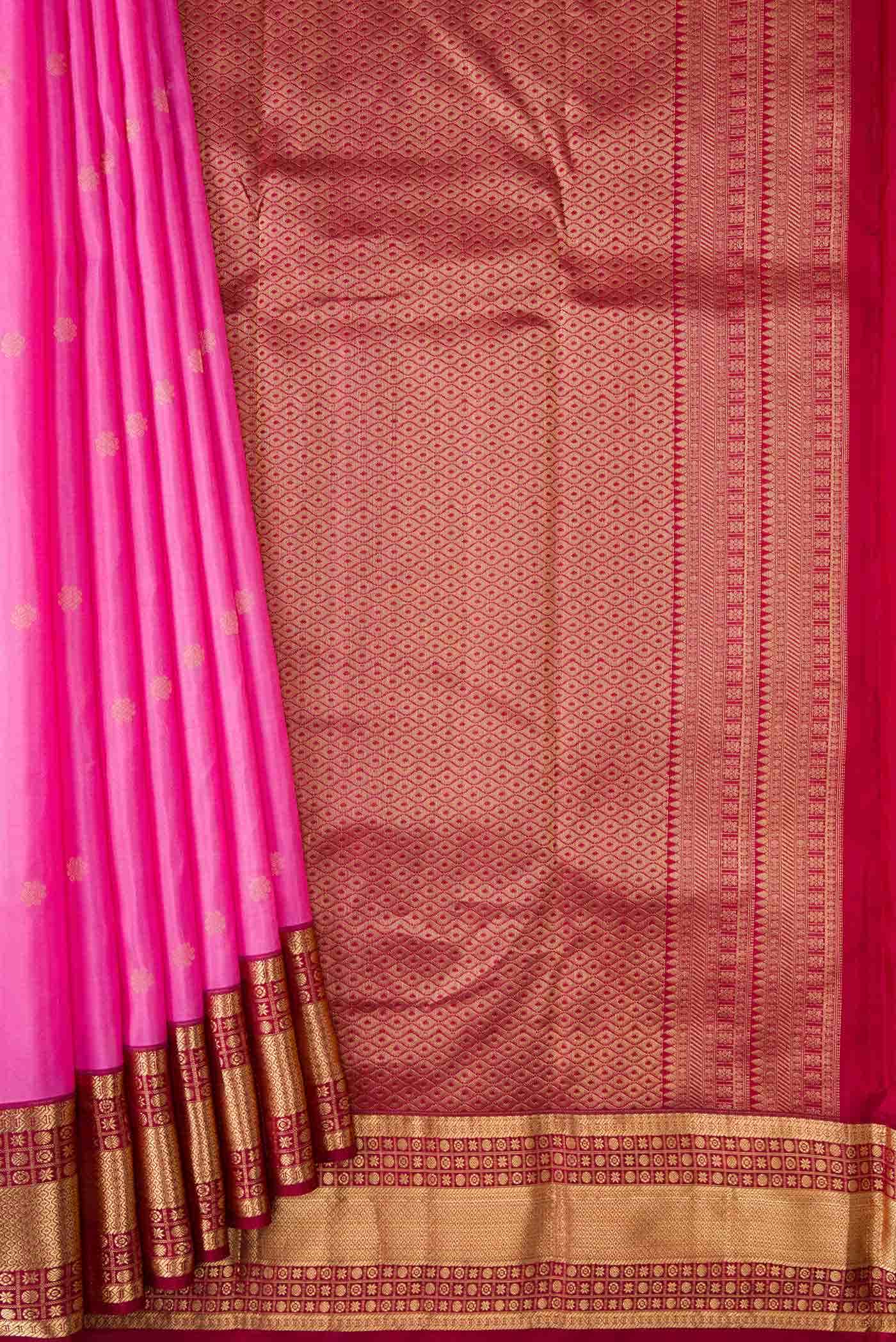 Pink Dual Tone Kanchipuram Silk Saree - Image 2