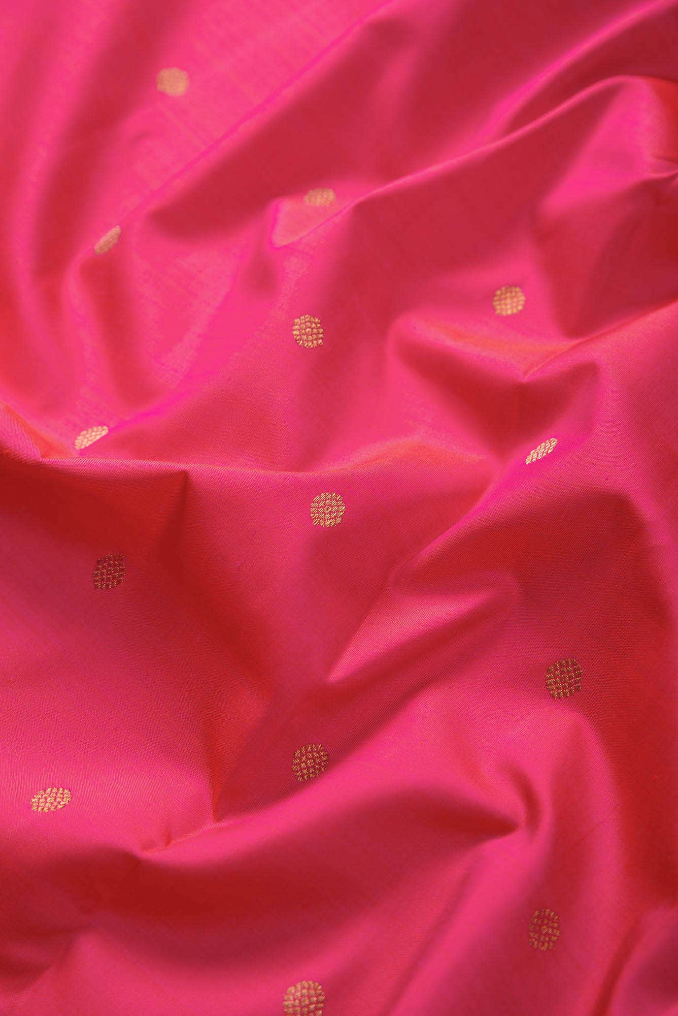Pure Silk Pure Zari Pink Dual Tone Kanchipuram Saree - Image 3