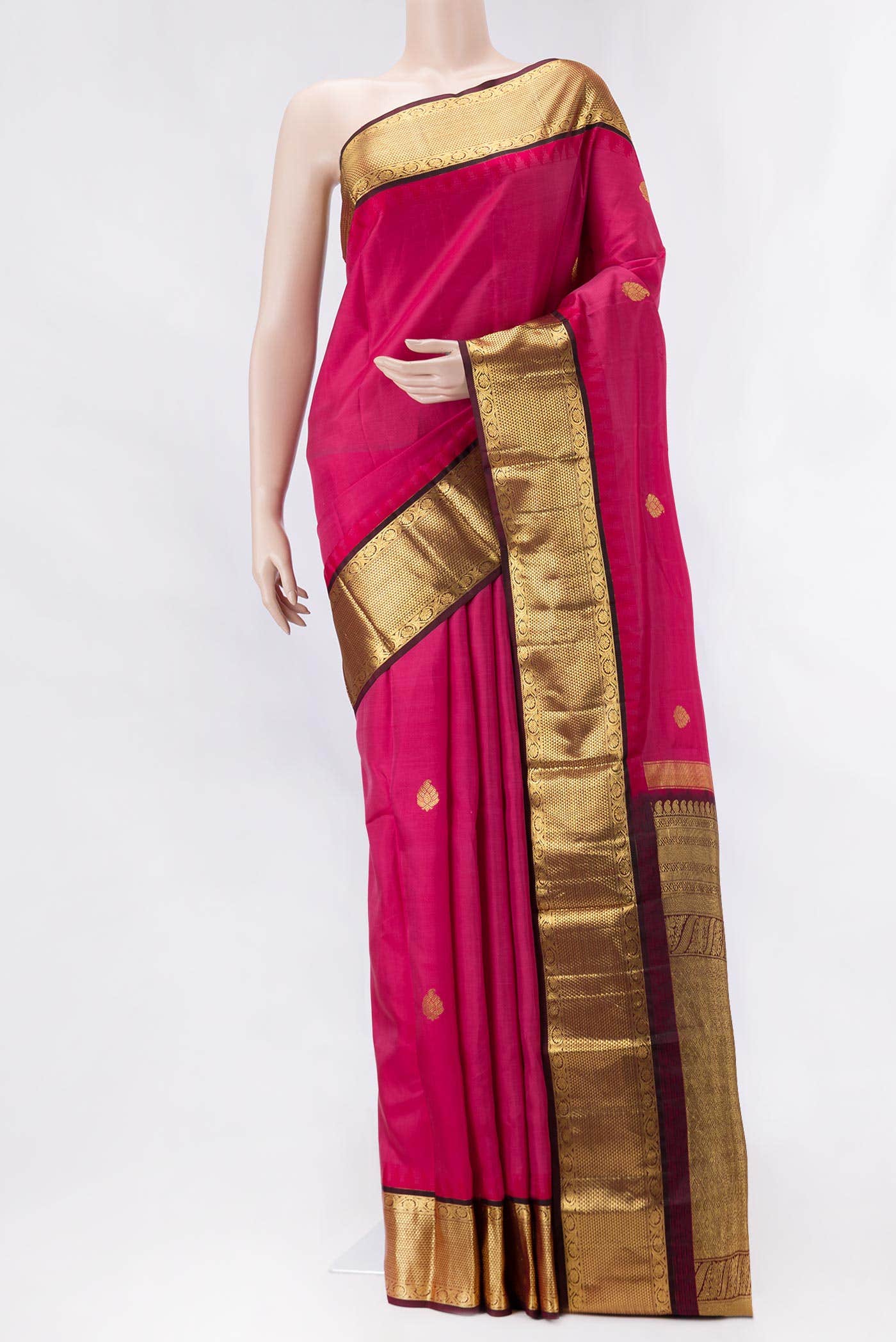 Pink Dual Tone Kanjivaram Silk Saree