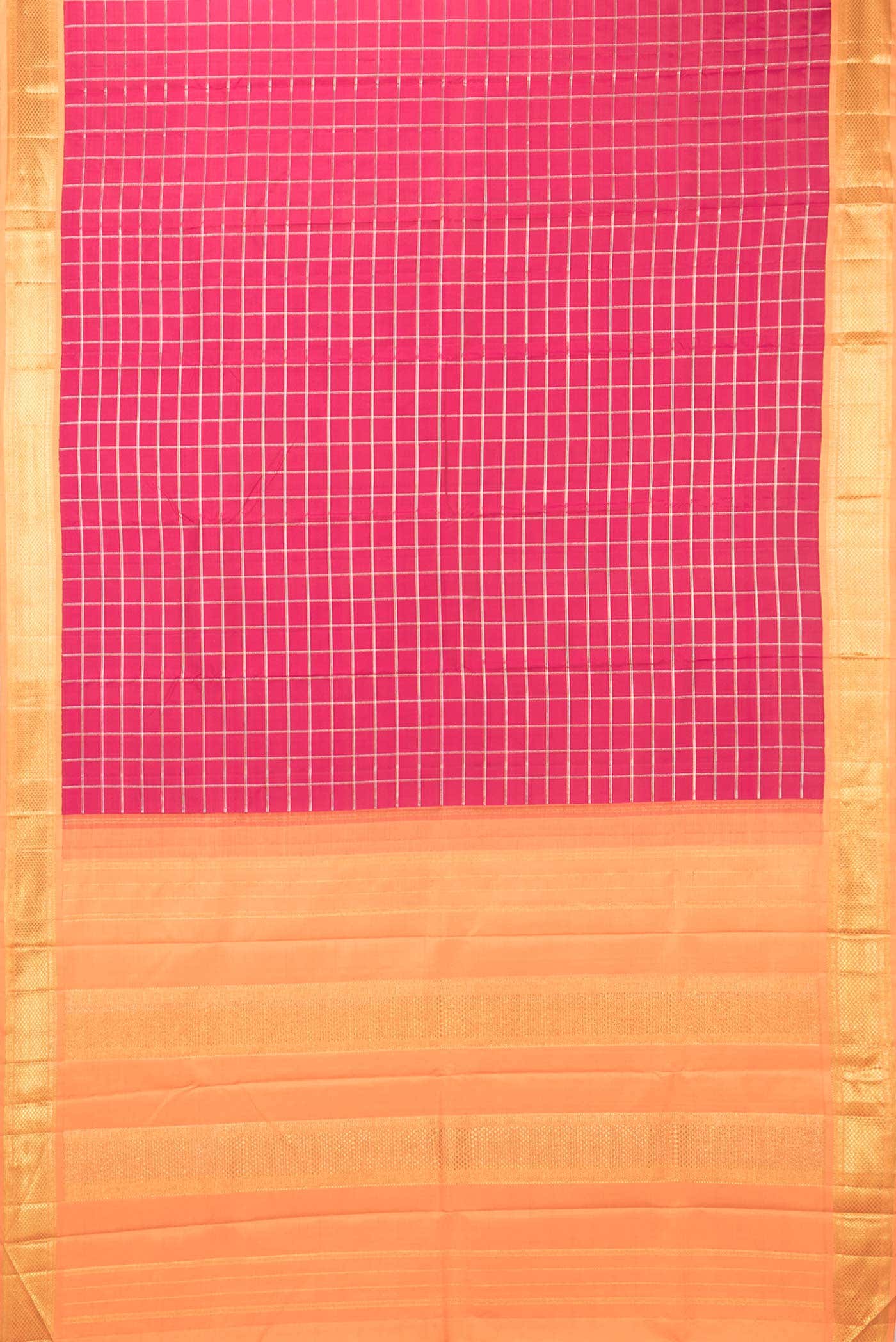 Pure Silk Pure Zari Pink Dual Tone Kanchipuram Saree - Image 4