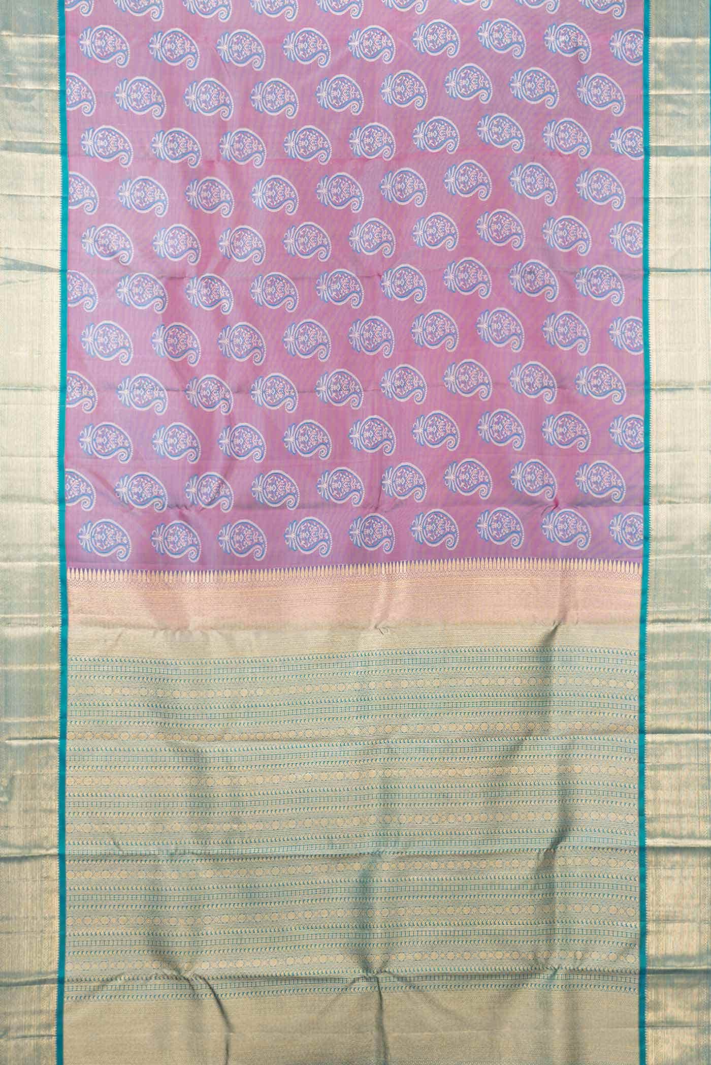 Pink Dual Tone Kanjivaram Silk Saree - Image 4