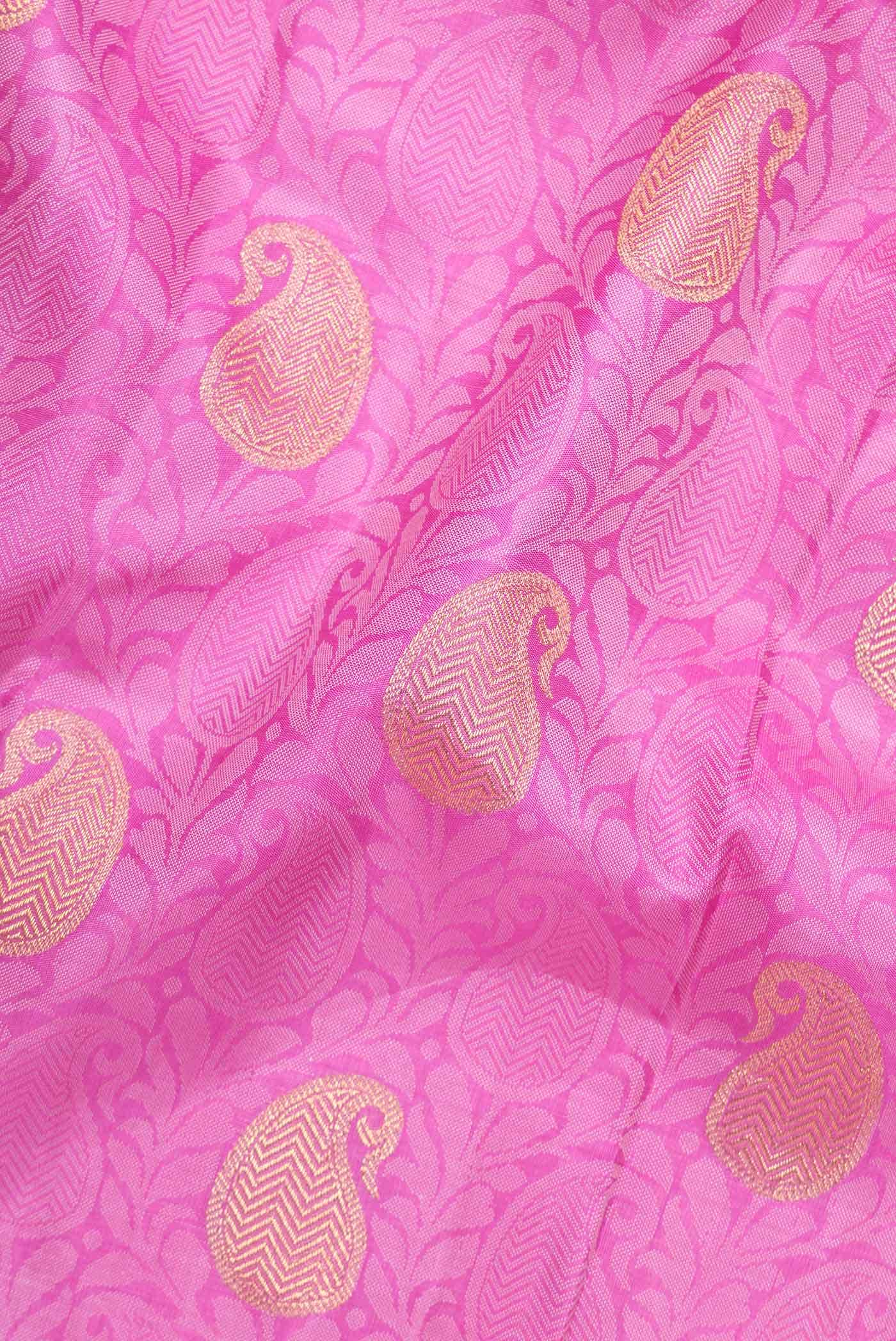 Pink Dual Tone Kanjivaram Silk Saree - Image 3