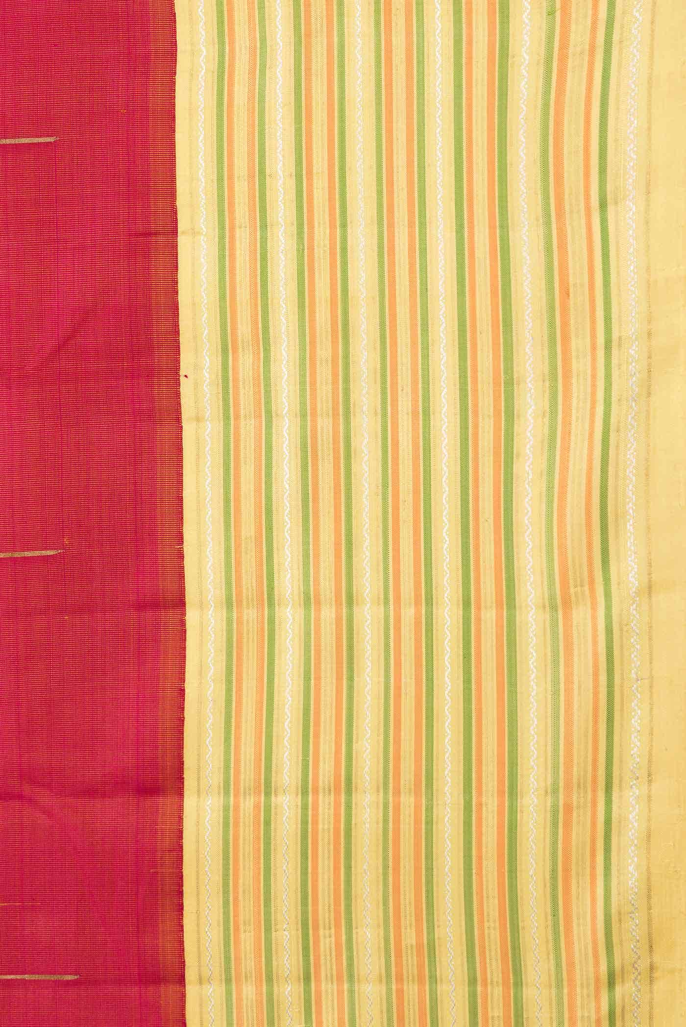 Pure Silk Pure Zari Pink Dual Tone Kanjivaram Saree - Image 6
