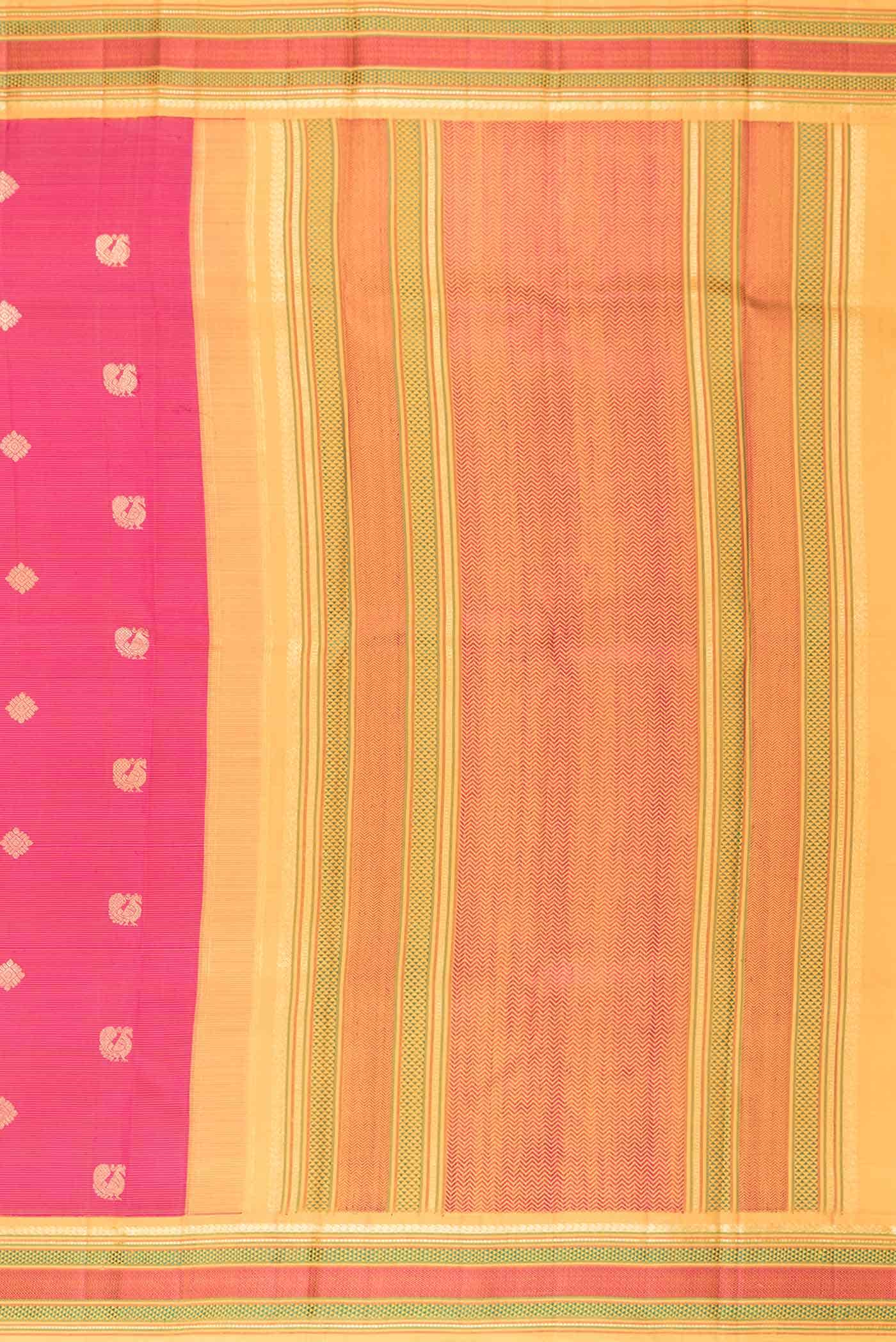 Pink Dual Tone Kanchipuram Silk Saree - Image 5