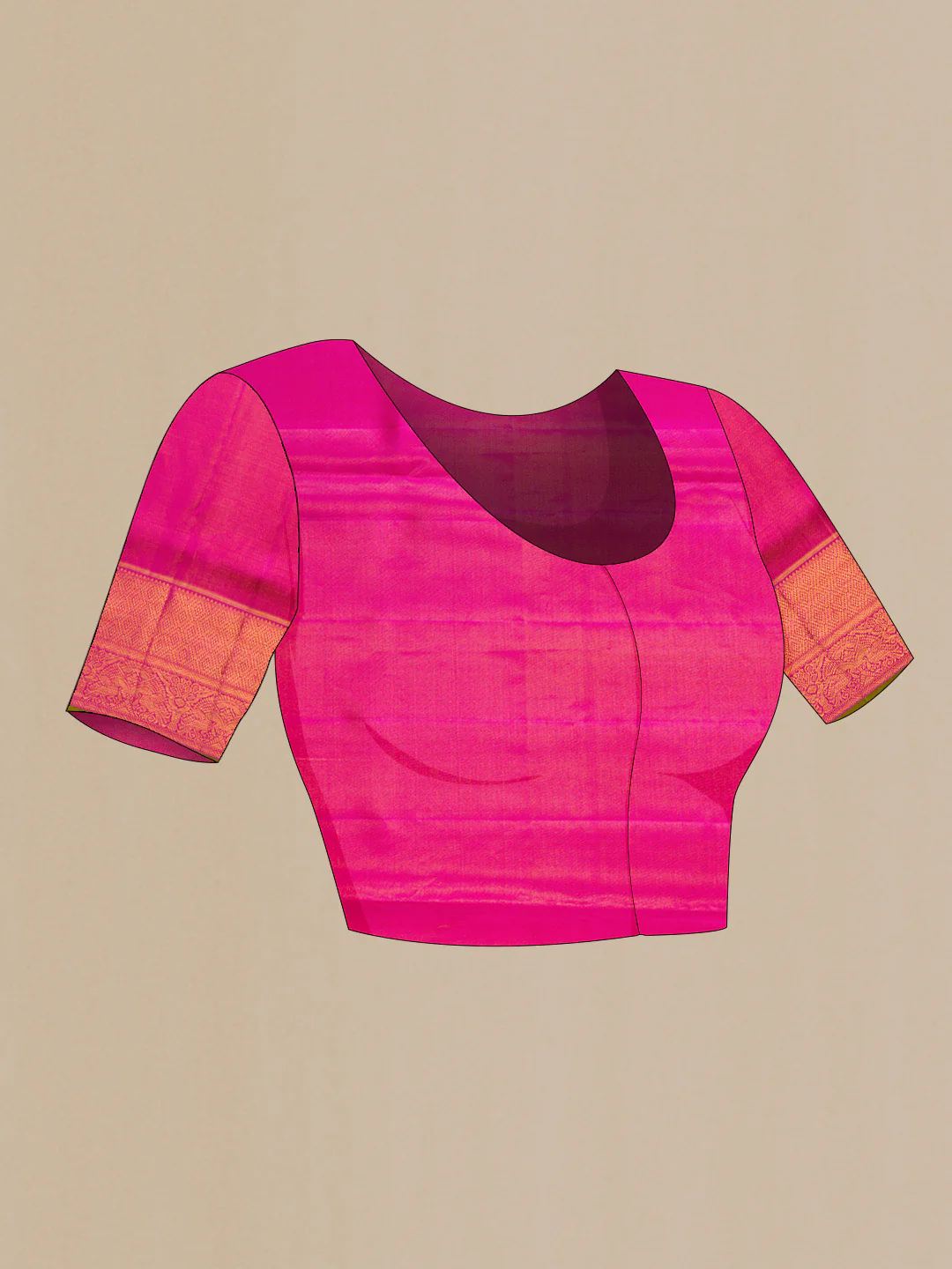 Pink Dual Tone Kanjivaram Tissue Silk Saree - Image 5