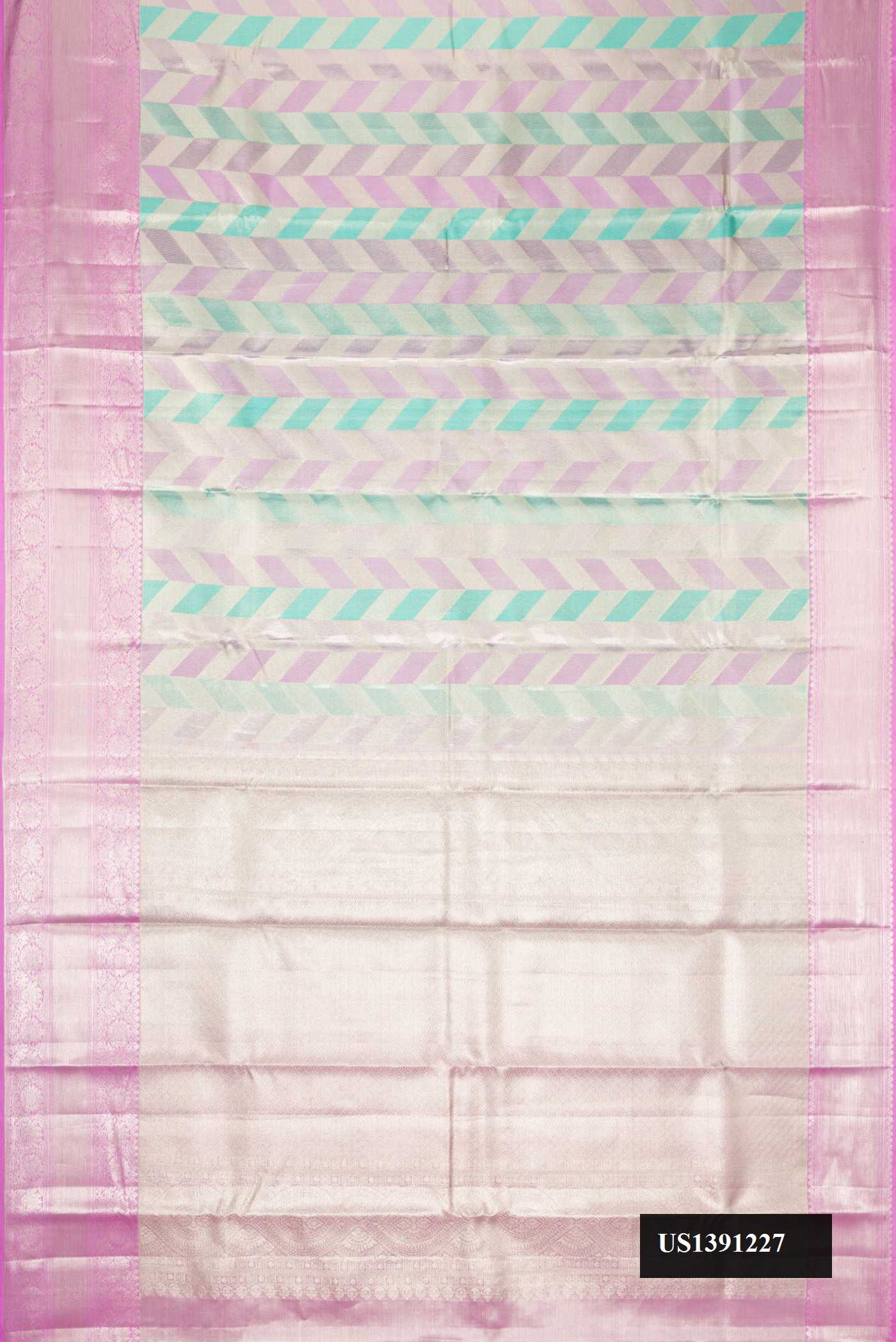 Pink Dual Tone Kanchipuram Tissue Silk Saree
