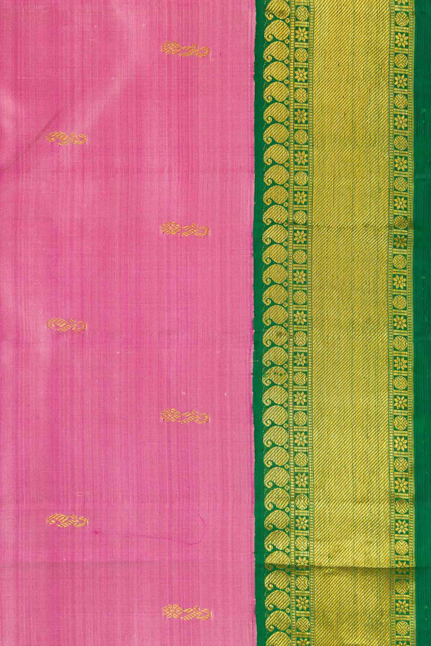 Pink Dual Tone Kanjivaram Silk Saree - Image 3