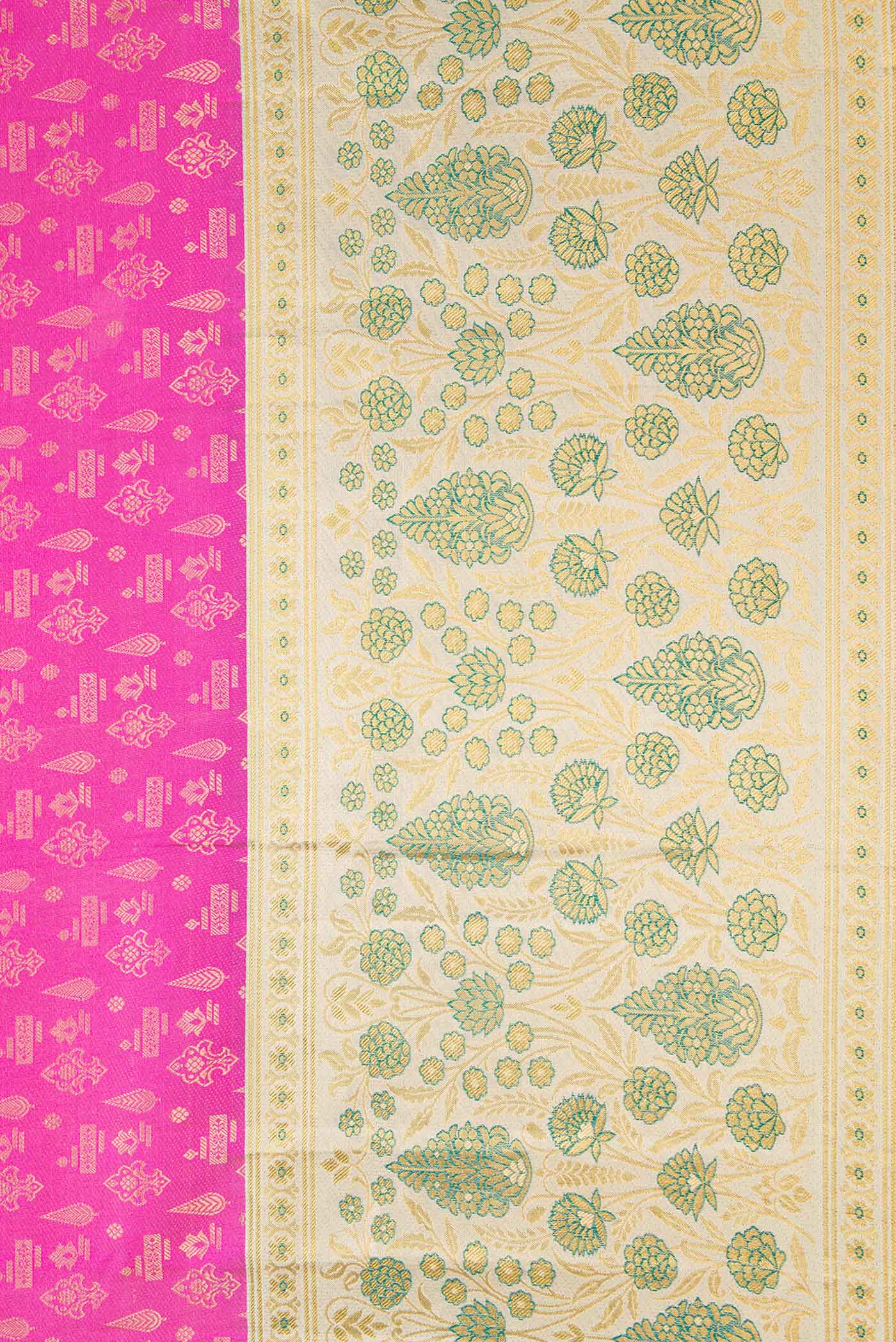 Rose pink Kanjivaram Silk Saree - Image 3