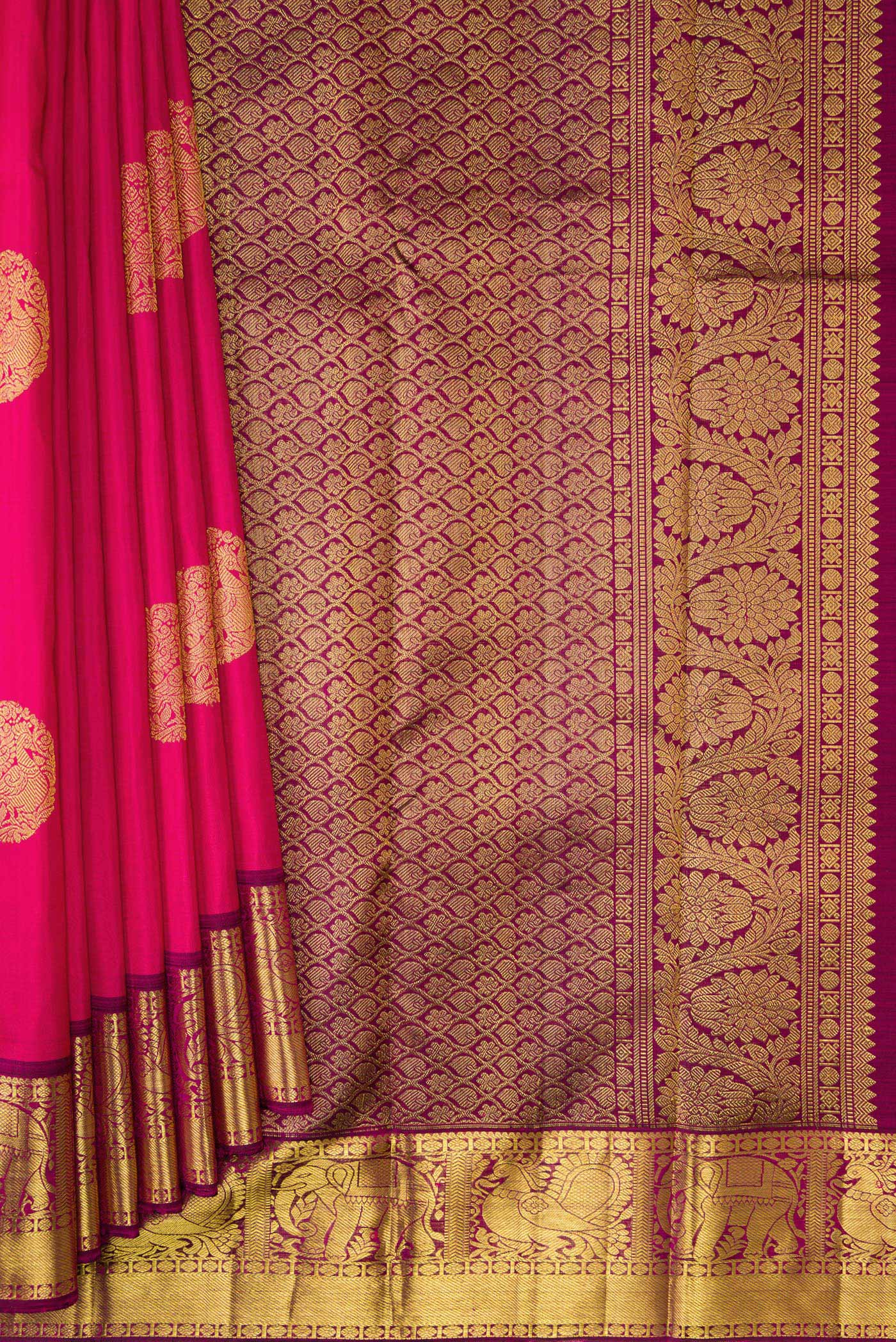 Pink Kanjivaram Silk Saree - Image 4