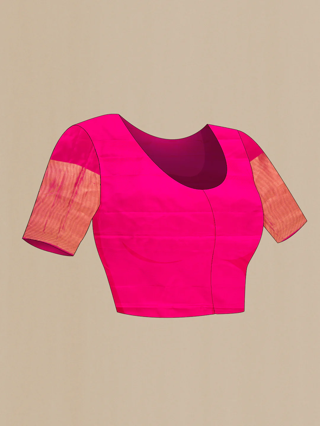 Rani Pink Kanjivaram Silk Saree - Image 5
