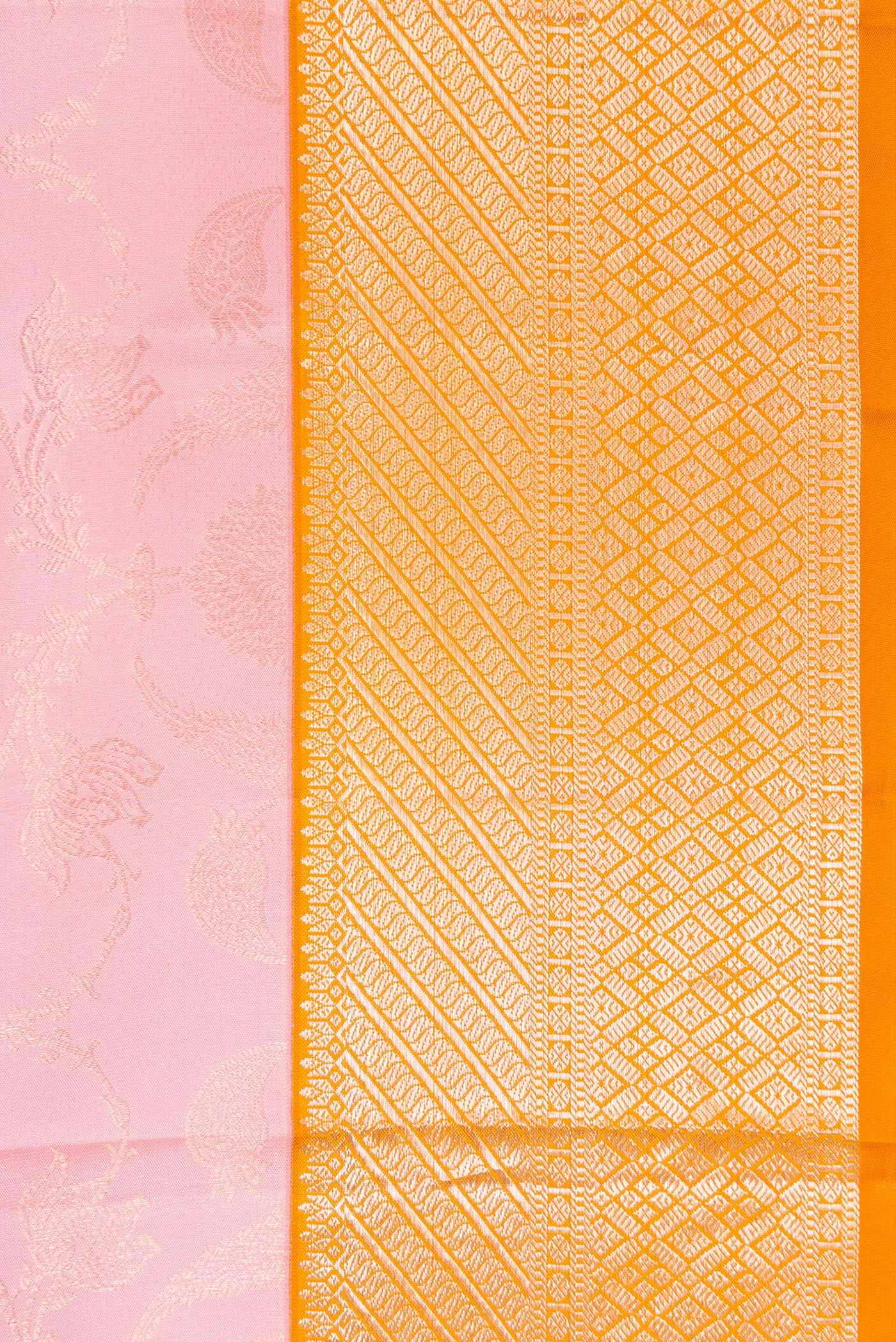 Rose pink Kanjivaram Silk Saree - Image 3