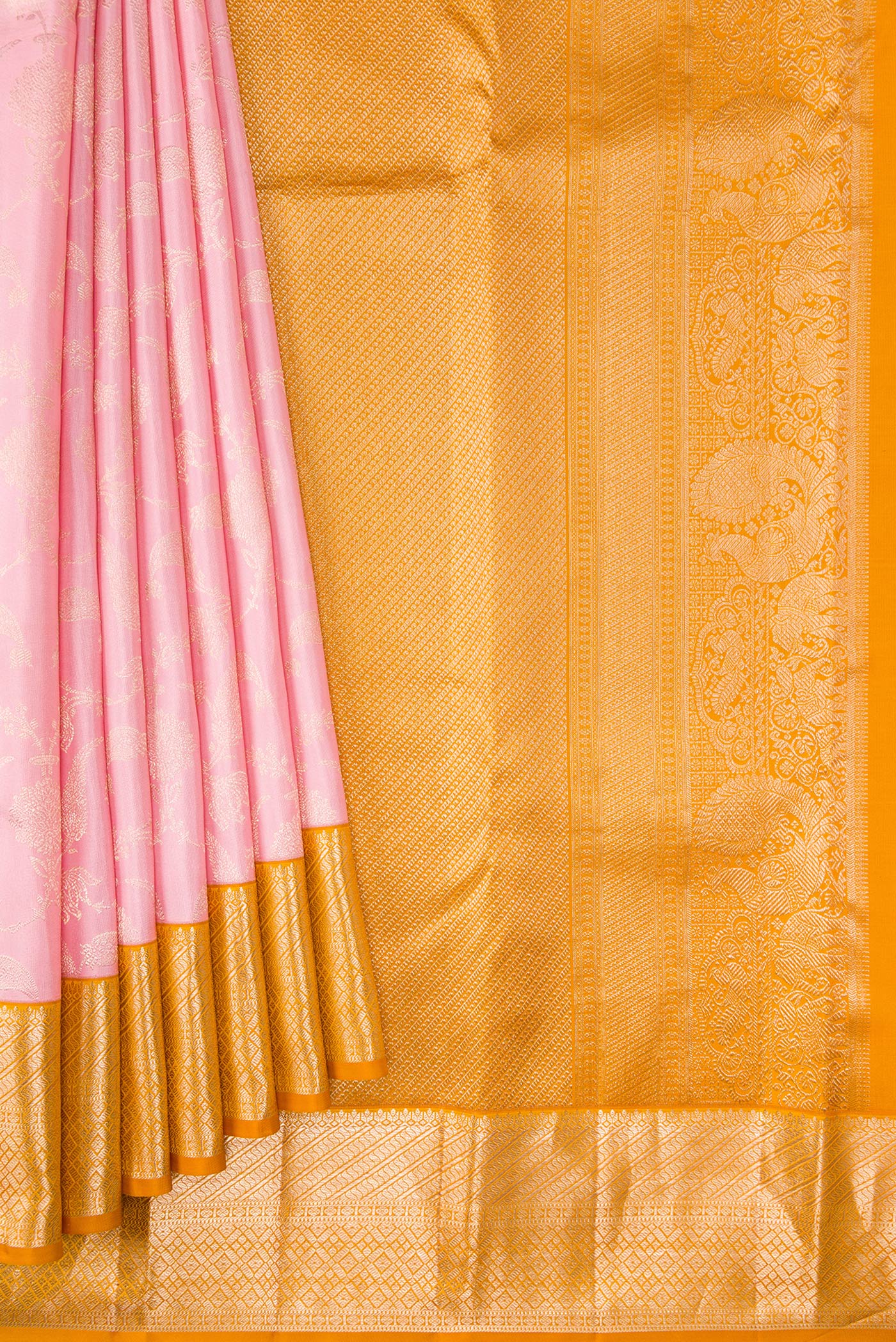 Rose pink Kanjivaram Silk Saree - Image 4