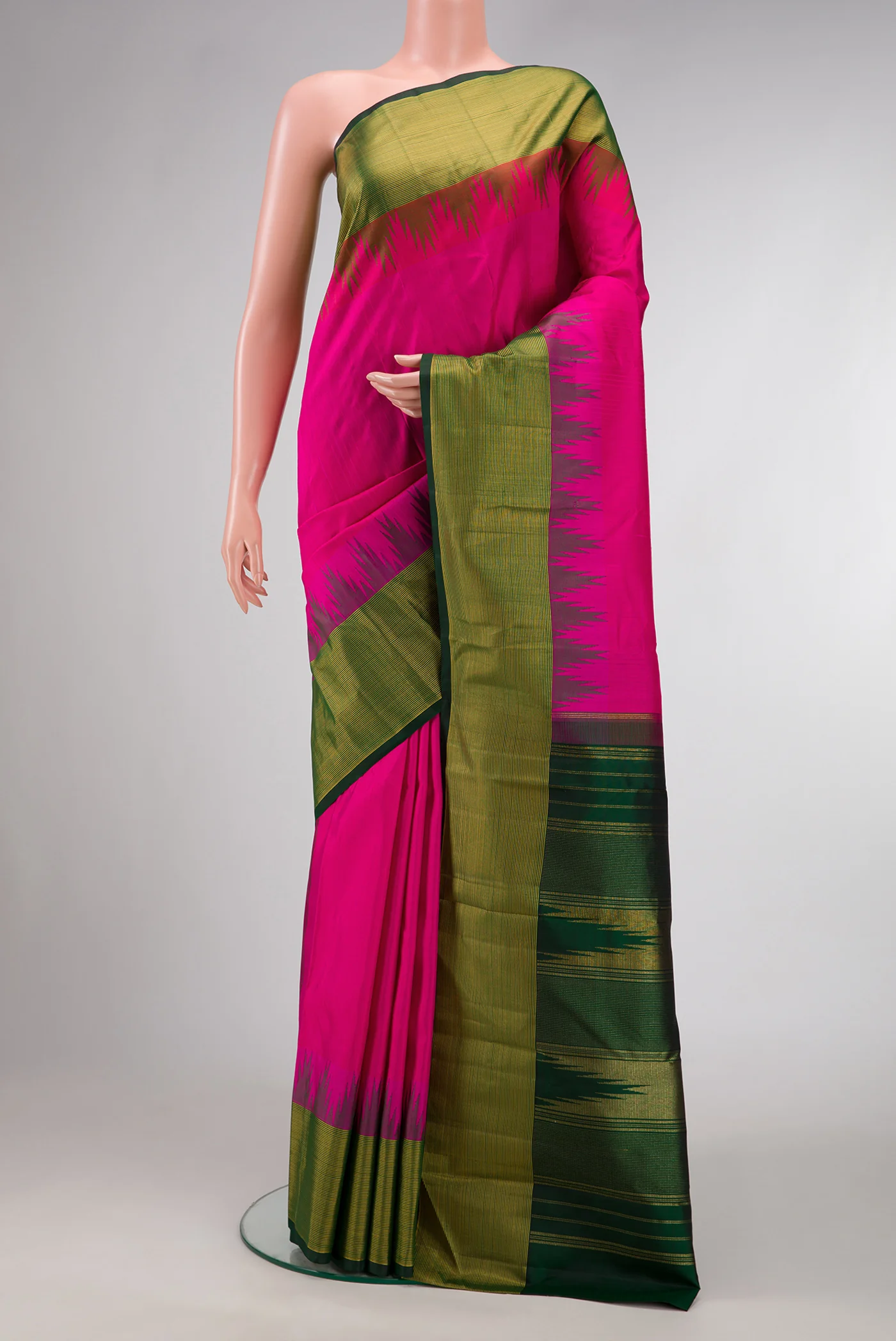 Rani Pink Kanjivaram Silk Saree