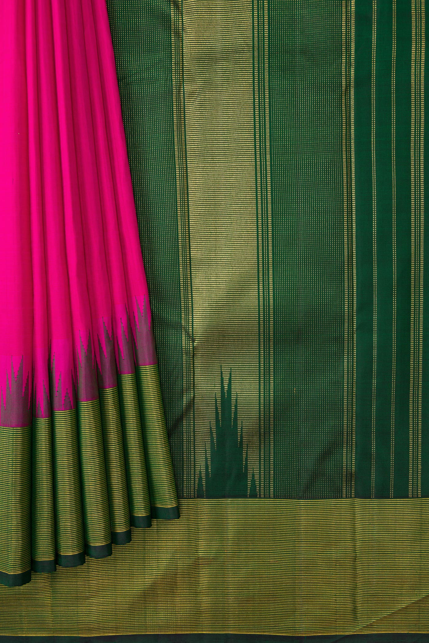 Rani Pink Kanjivaram Silk Saree - Image 4