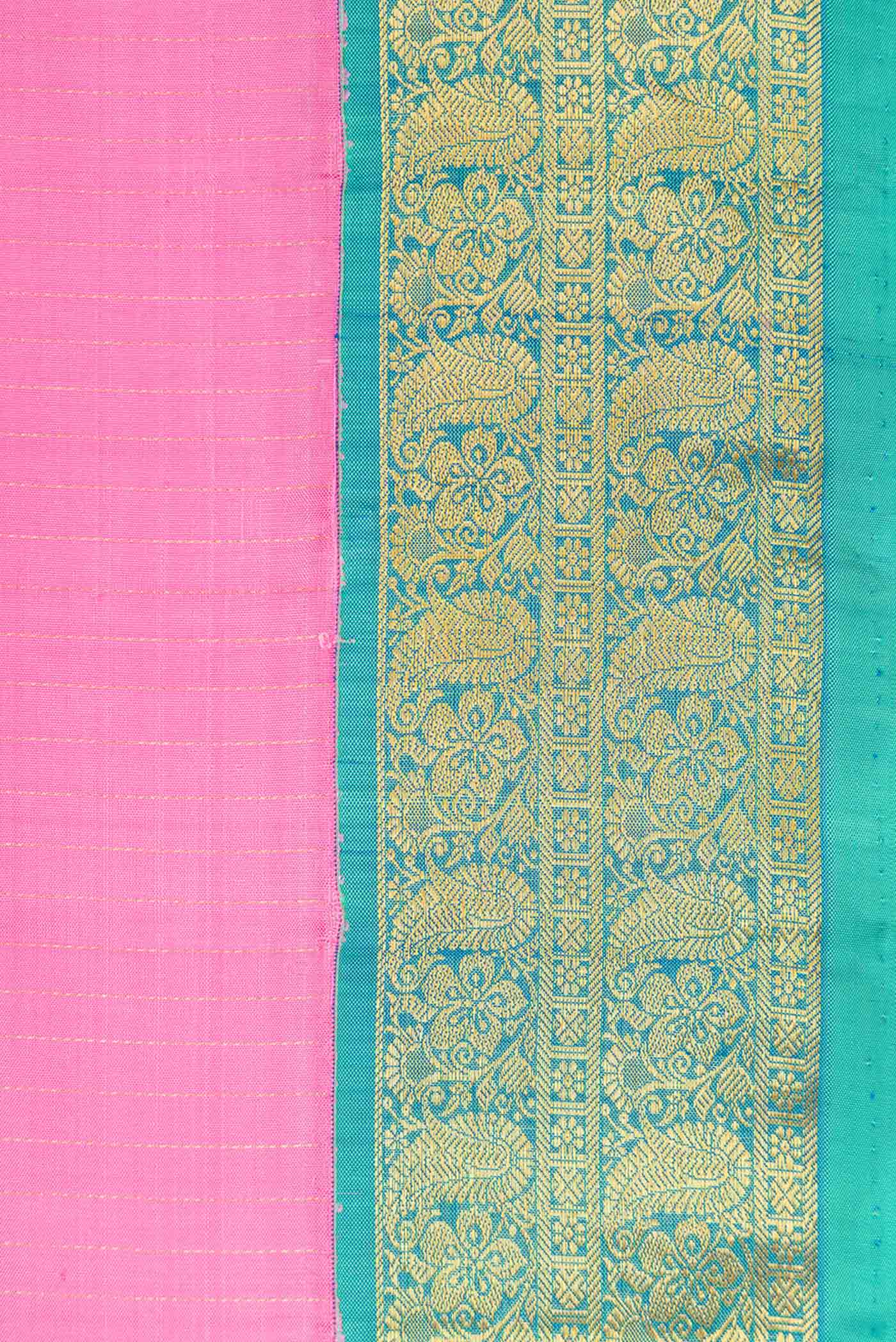 Rose pink Kanjivaram Silk Saree - Image 3