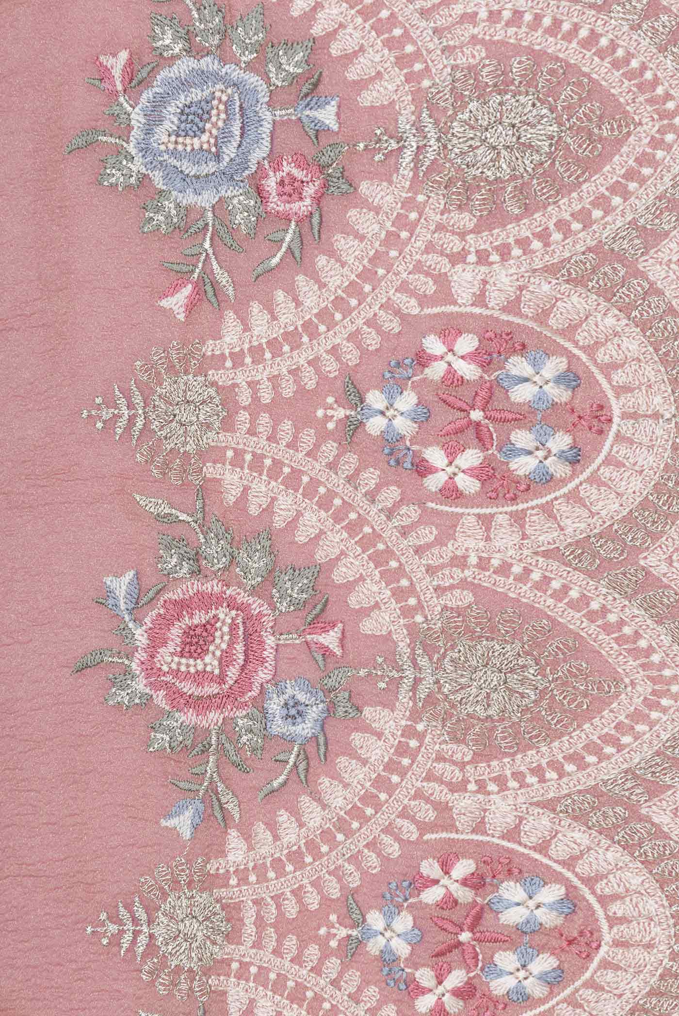Pink Dual Tone Kota Silk Saree - Image 3